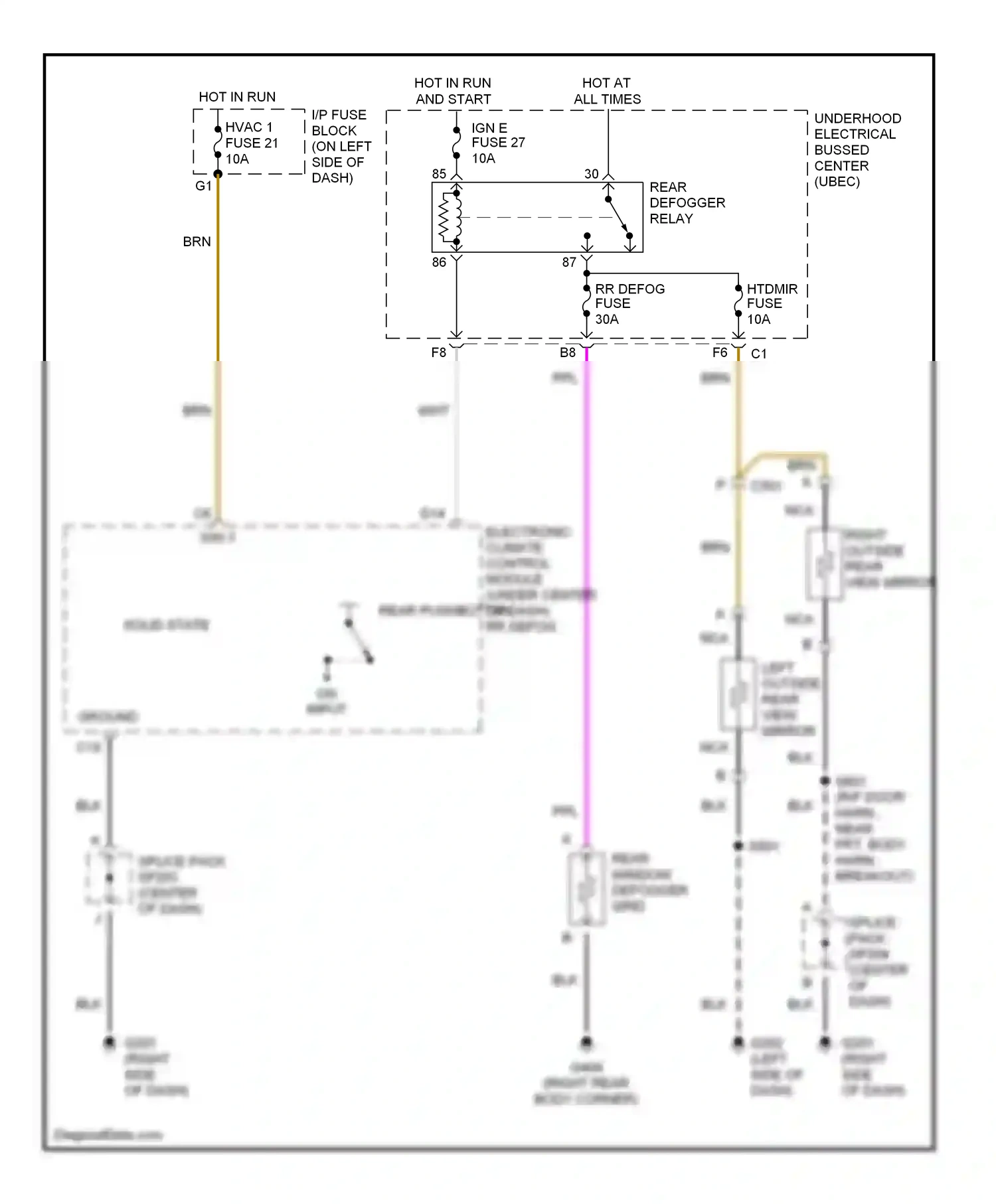 GMC Envoy I (1997-2000) splice pack wiring diagram  (9 of 12)