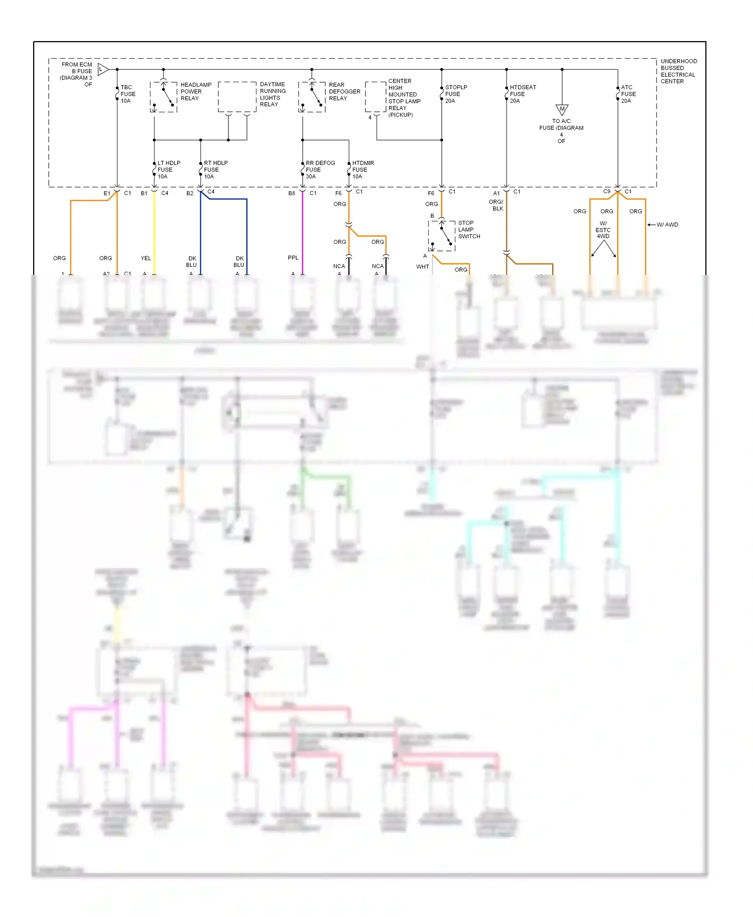 GMC Envoy I (1997-2000) switch wiring diagram  (1 of 1)