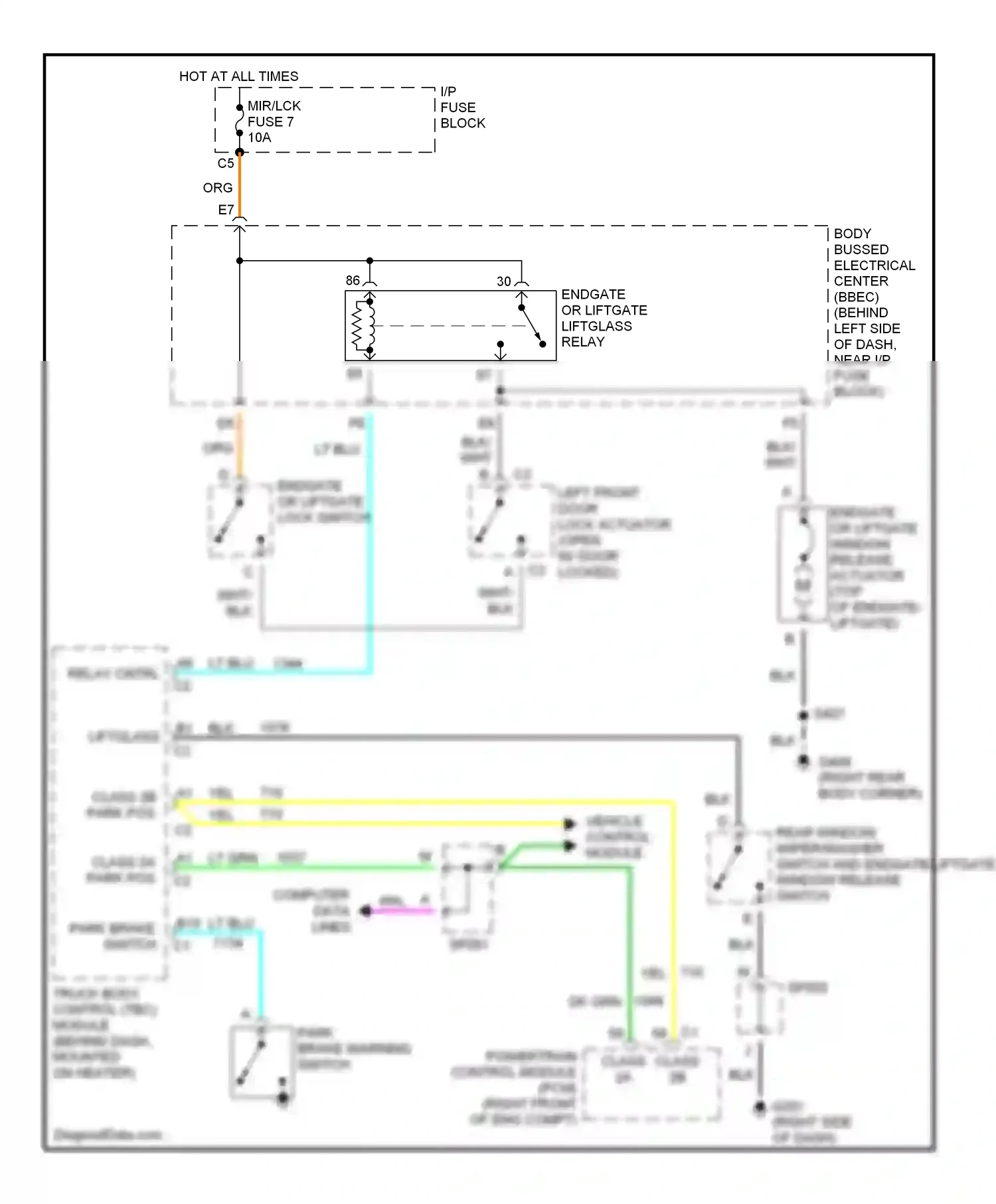 GMC Envoy I (1997-2000) vehicle control module wiring diagram  (3 of 3)