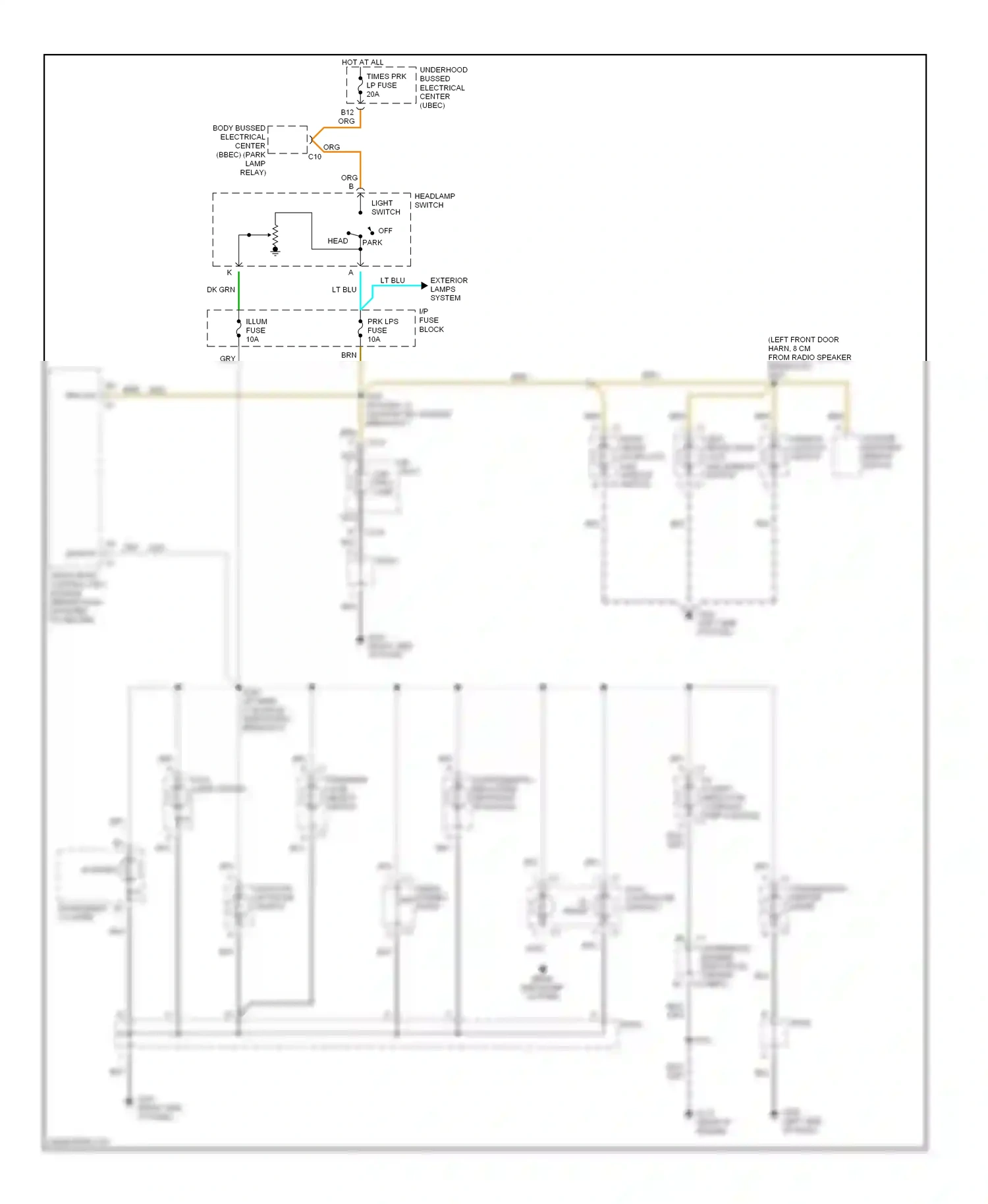 GMC Envoy I (1997-2000) window lockout switch wiring diagram  (1 of 1)