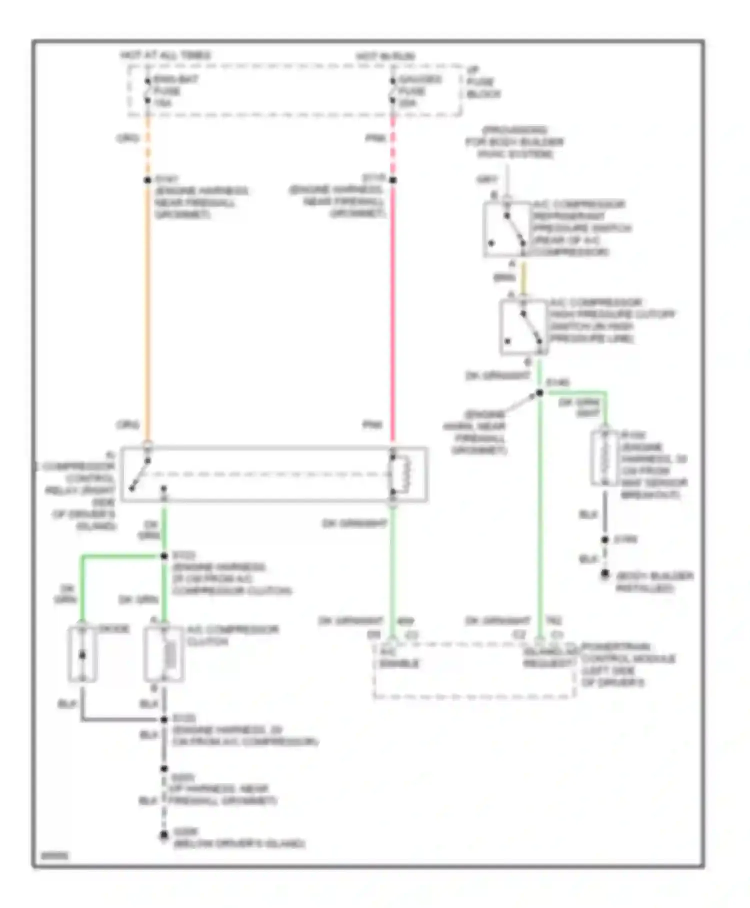 Forward Control P3500 GMC  (1985-1999): 6.5l (vin f), air conditioning circuits