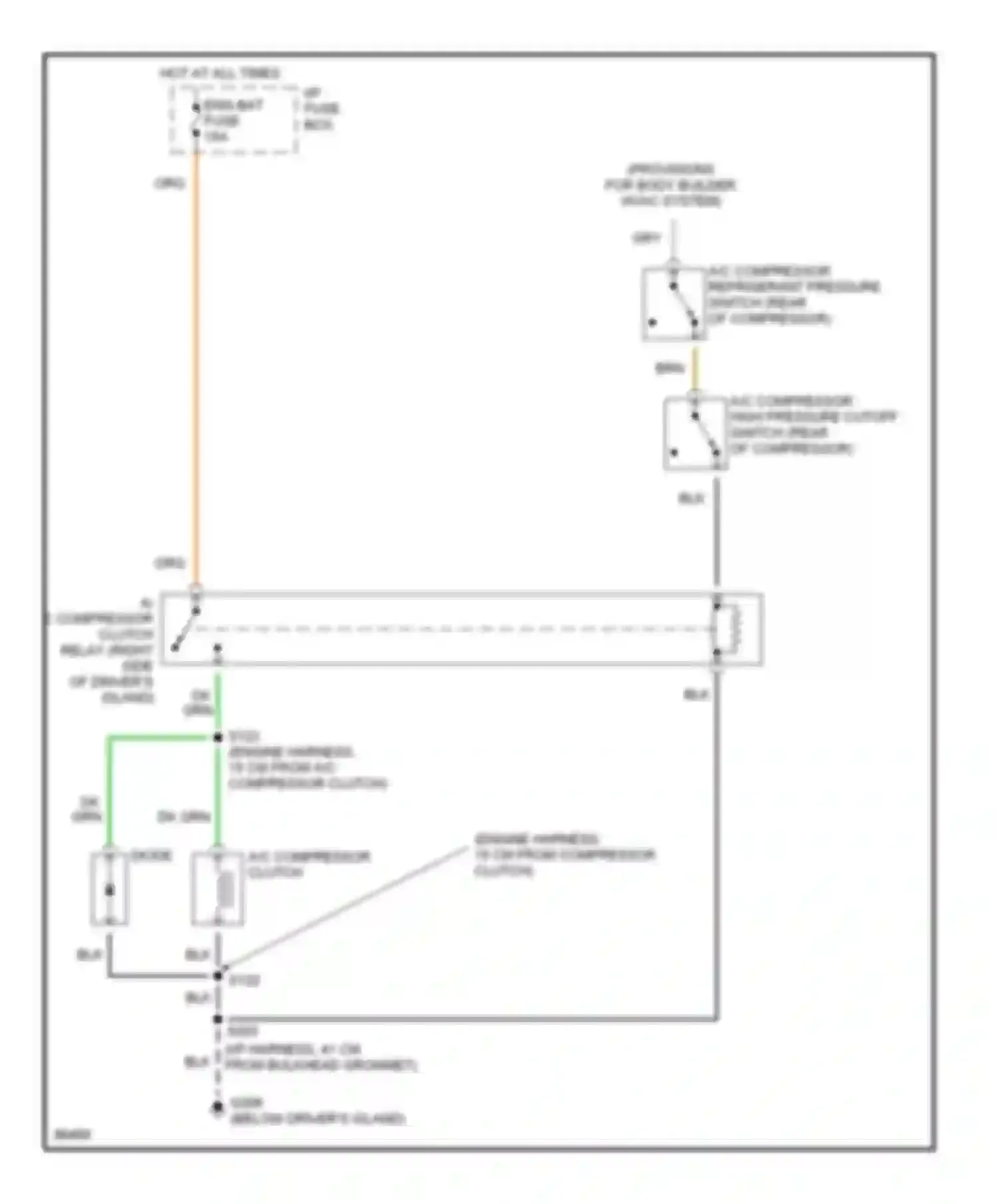 Forward Control P3500 GMC  (1985-1999): 7.4l (vin n), air conditioning circuits