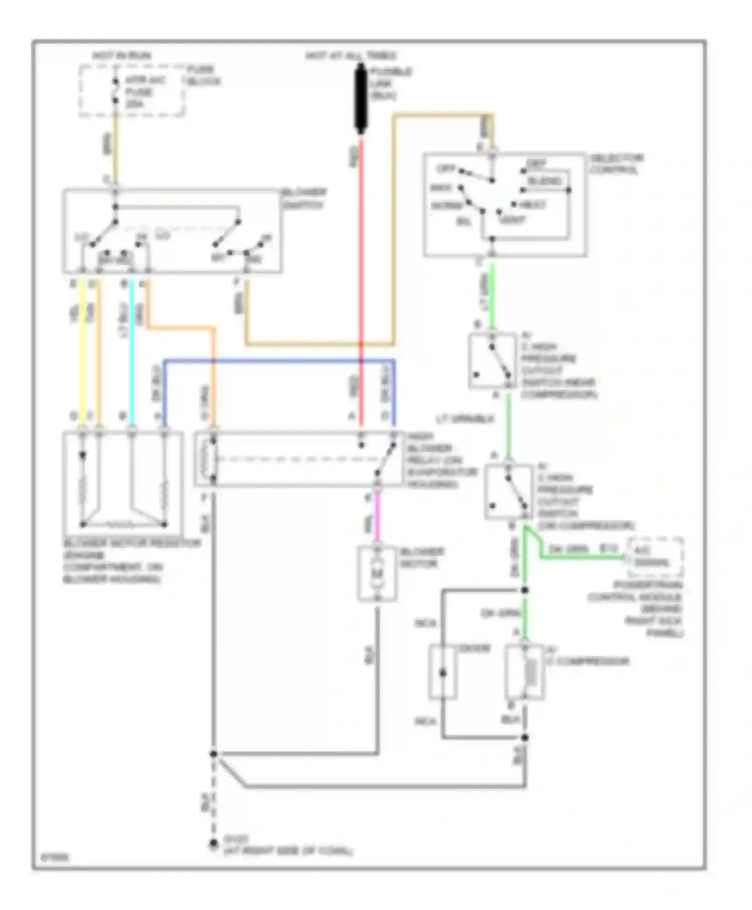 Forward Control P3500 GMC  (1985-1999): A/c circuit