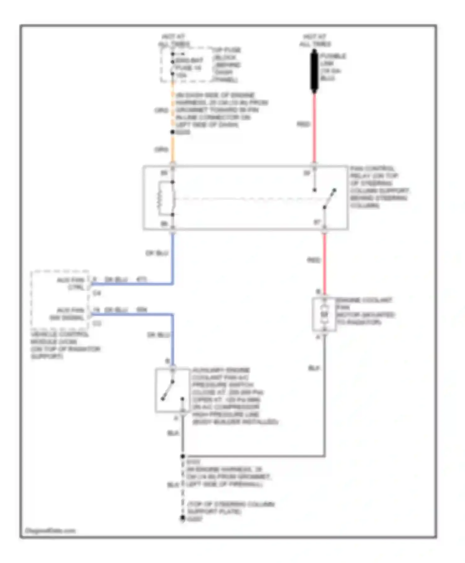 Forward Control P3500 GMC  (1985-1999): 7.4l (vin j), cooling fan circuit