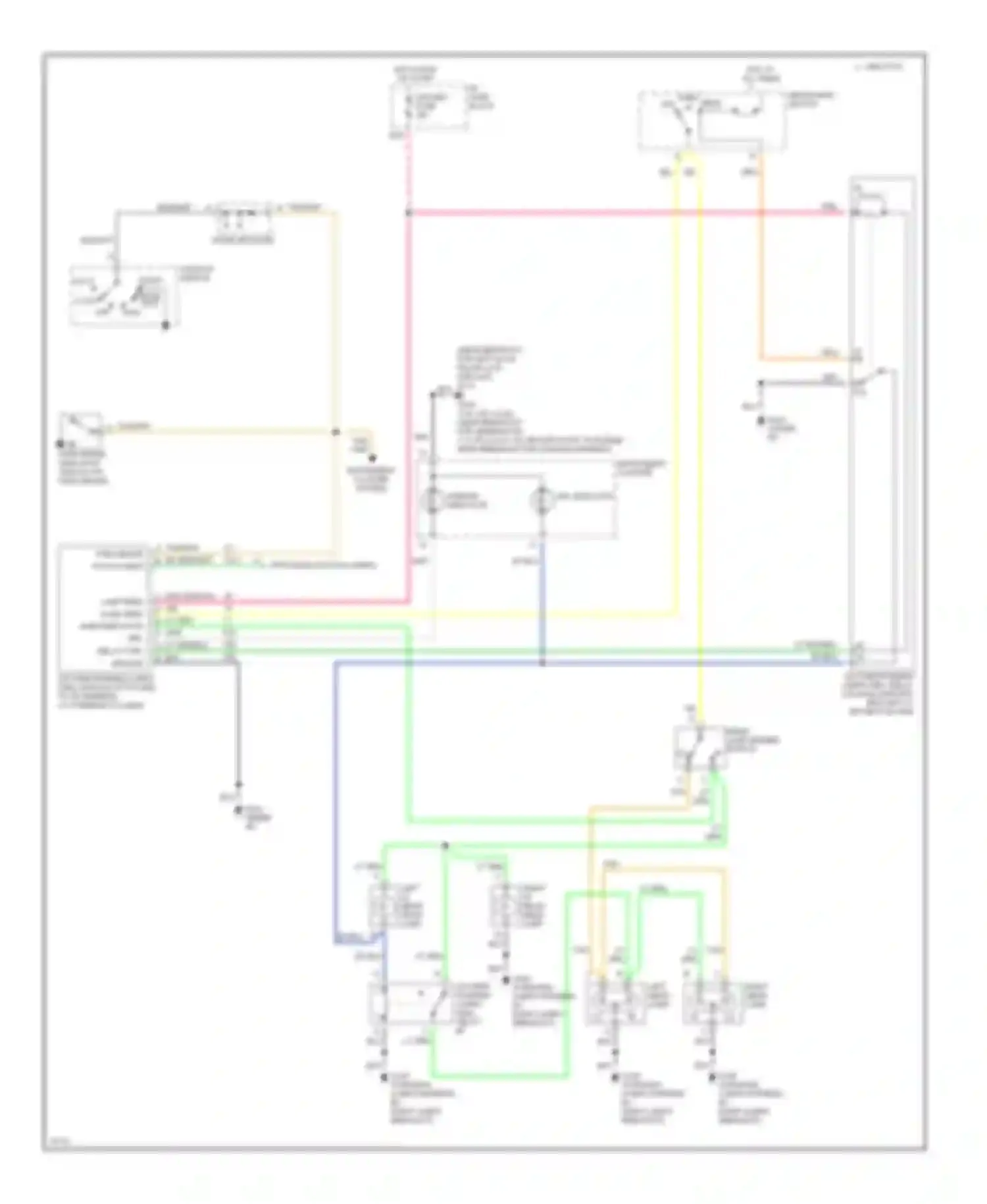 Forward Control P3500 GMC  (1985-1999): Headlight circuit, motor home chassis with dual headlamps drl