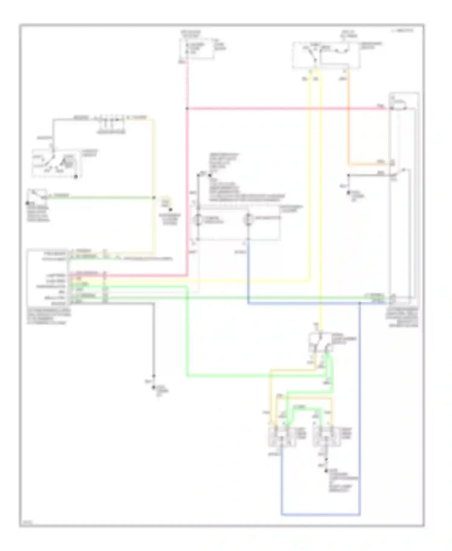 Forward Control P3500 GMC  (1985-1999): Headlight circuit, motor home chassis with single headlamps drl