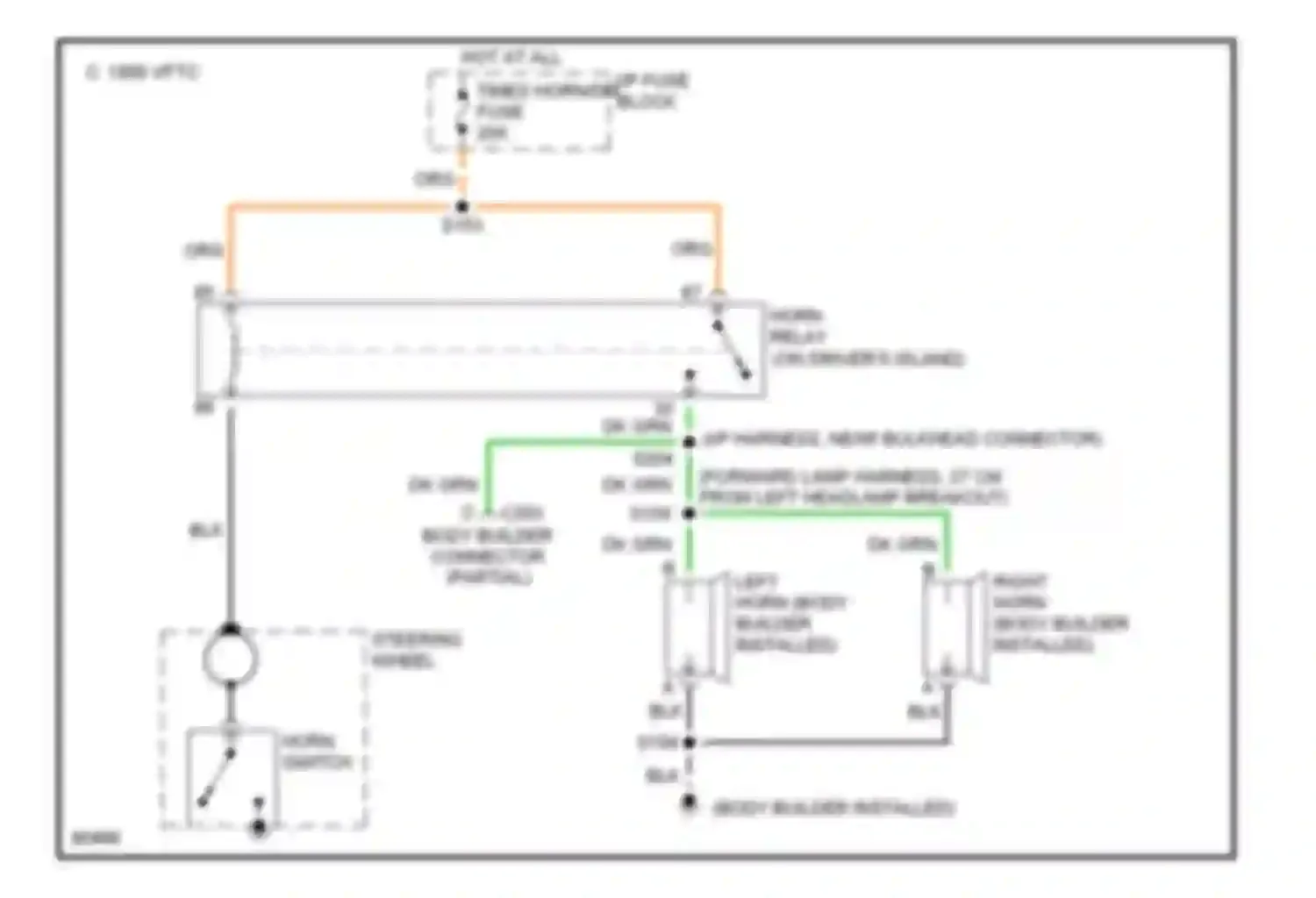 Forward Control P3500 GMC  (1985-1999): Horn circuit, motor home chassis