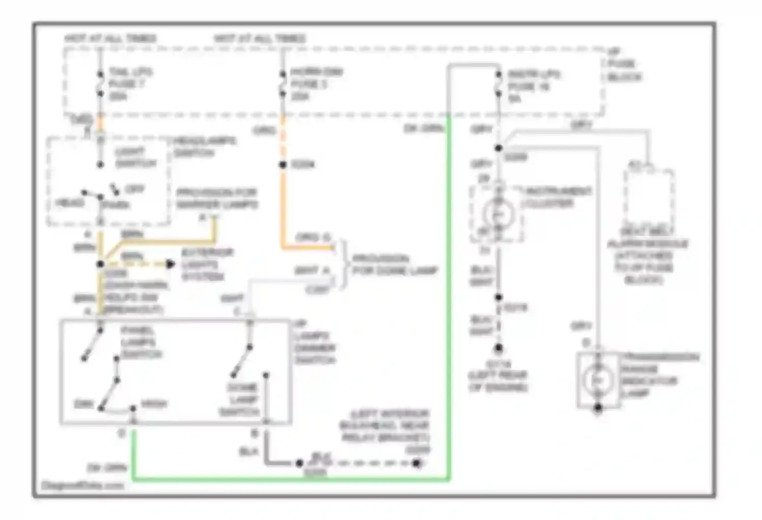 Forward Control P3500 GMC  (1985-1999): Interior light circuit, commercial chassis