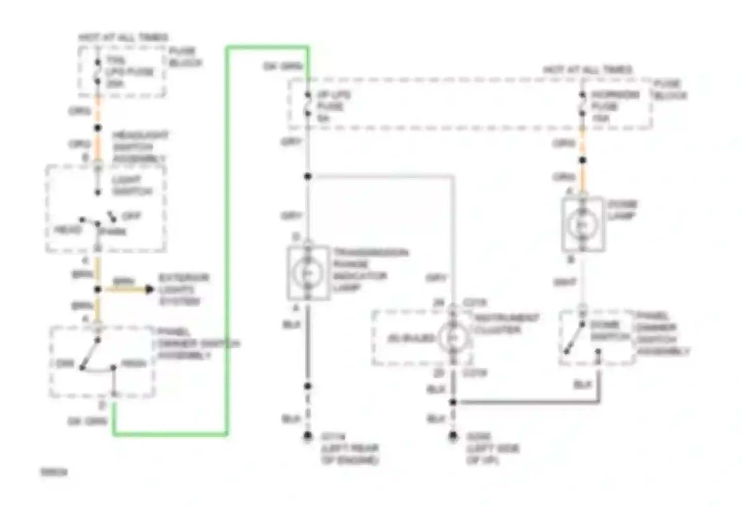 Forward Control P3500 GMC  (1985-1999): Interior light circuit, motorhome chassis
