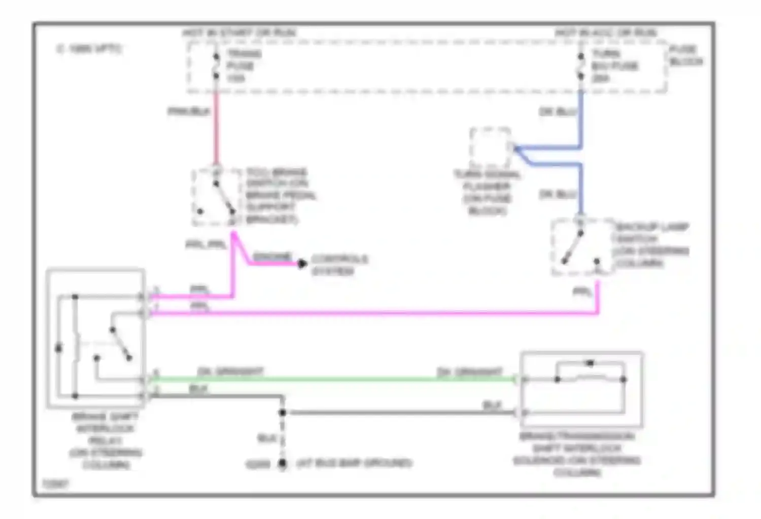 Forward Control P3500 GMC  (1985-1999): Shift interlock circuit, cutaway chassis