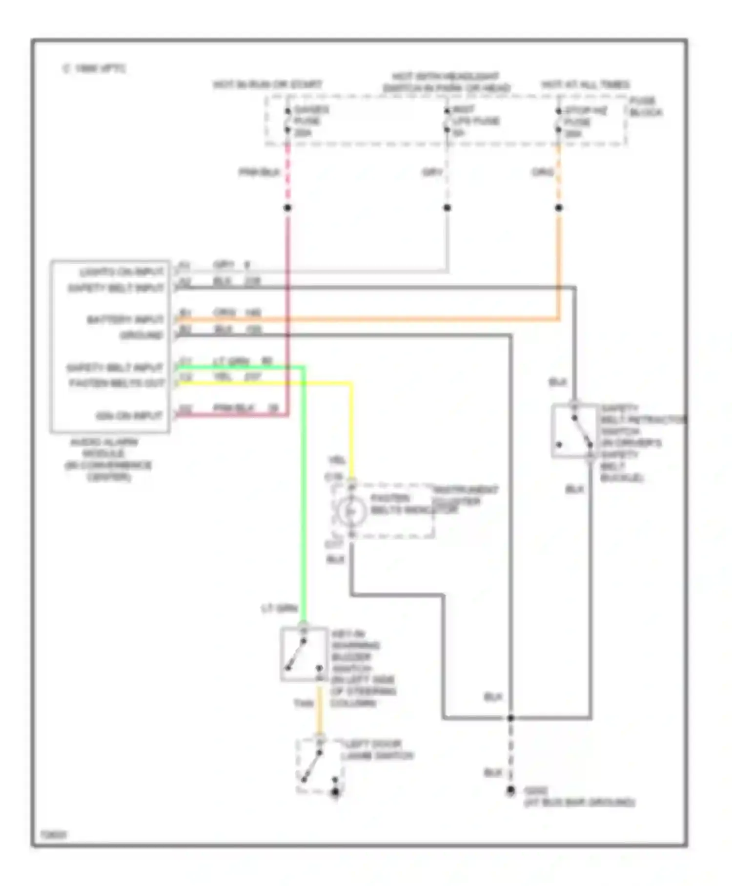 Forward Control P3500 GMC  (1985-1999): Warning system circuits, cutaway chassis