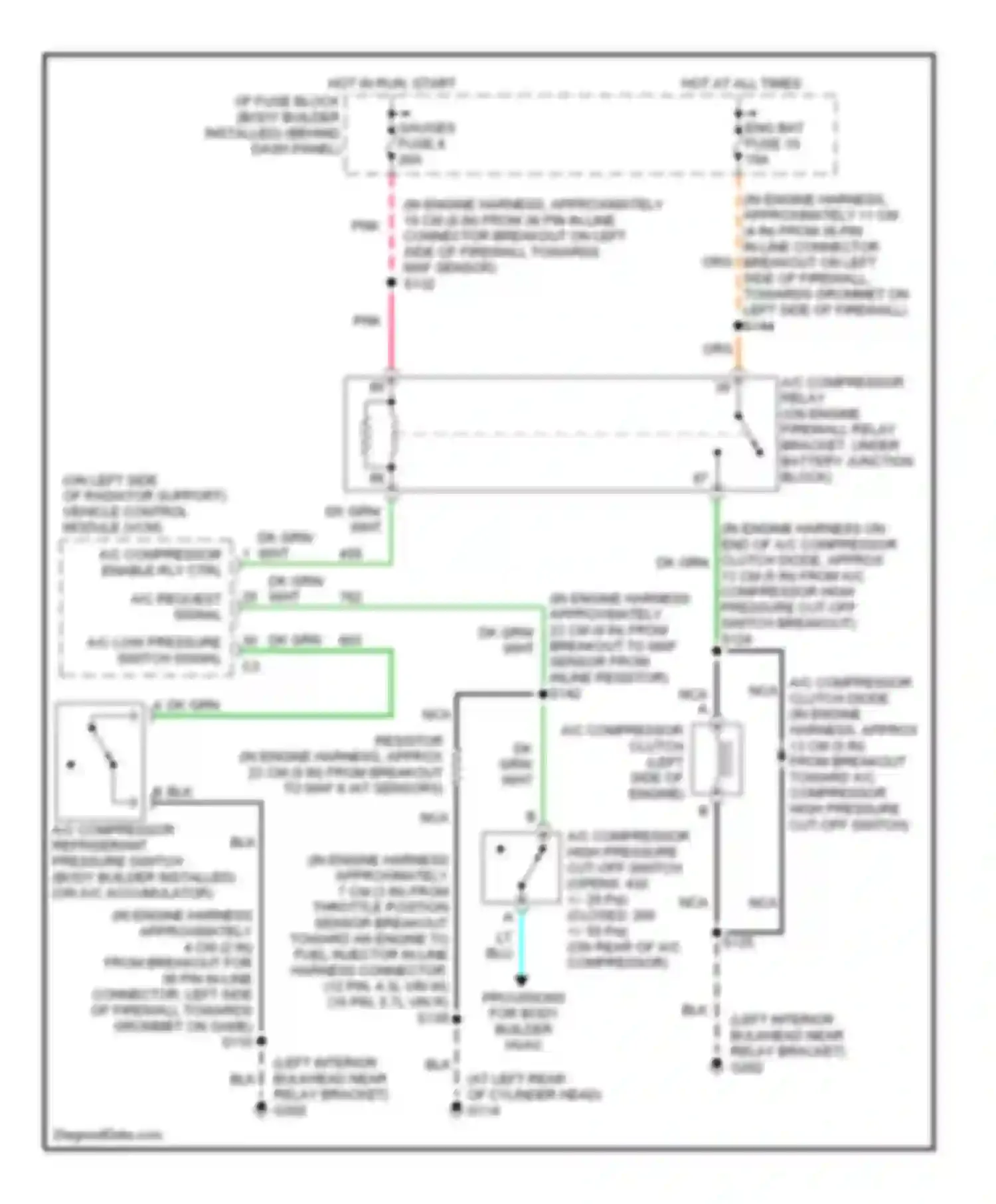 Wiring diagram a/c request signal for GMC Forward Control P3500  (1985-1999) (1 of 7)