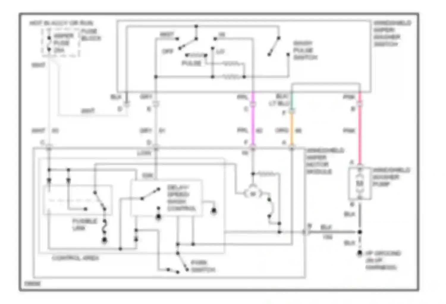 Wiring diagram windshield wiper/ washer switch for GMC Forward Control P3500  (1985-1999) (1 of 6)