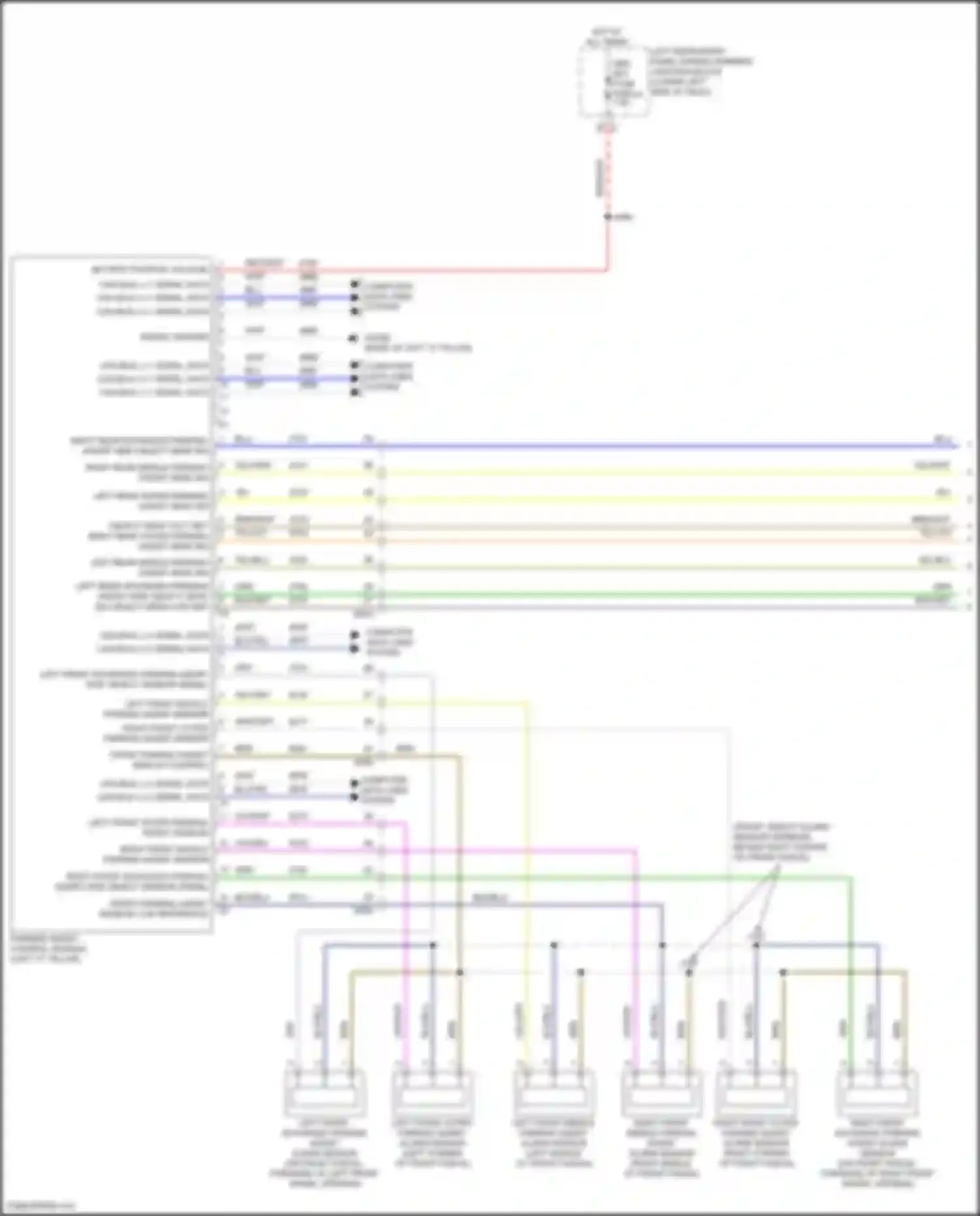 Wiring diagram left front middle parking assist sensor for GMC Hummer EV I (2021-2024) (1 of 1)
