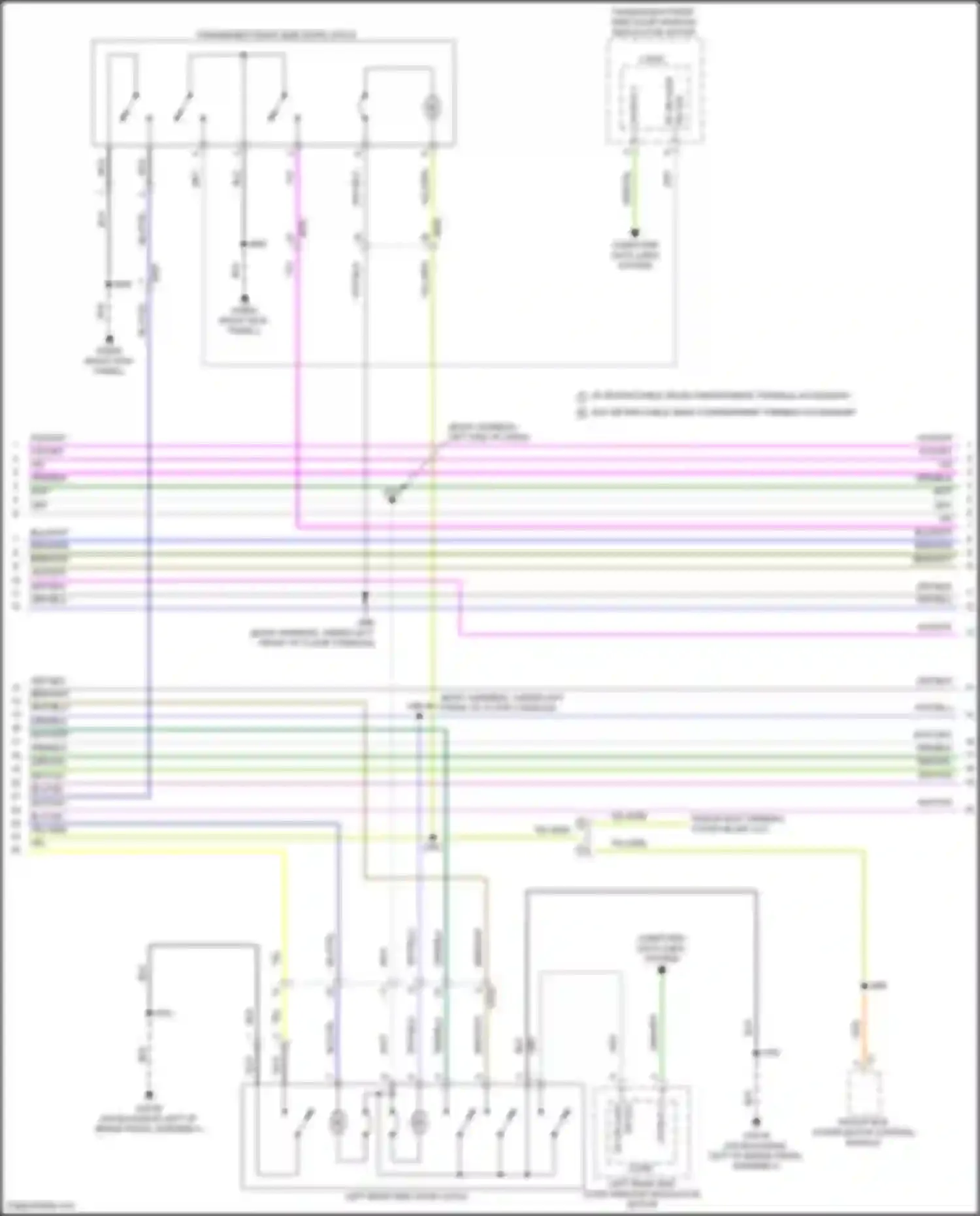 Wiring diagram left rear side door window regulator motor for GMC Hummer EV I (2021-2024) (1 of 9)