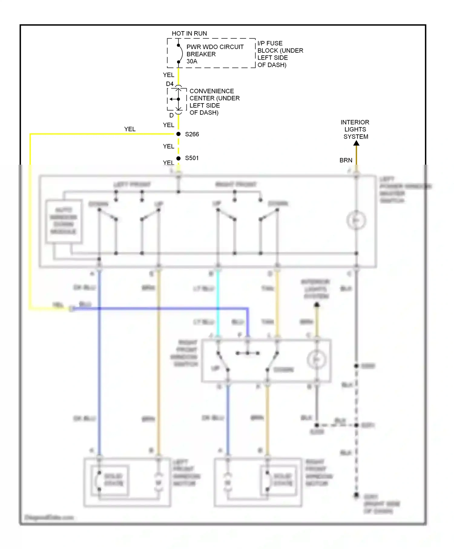 GMC Pickup C1500  (1985-1999) down auto window down module wiring diagram  (1 of 1)