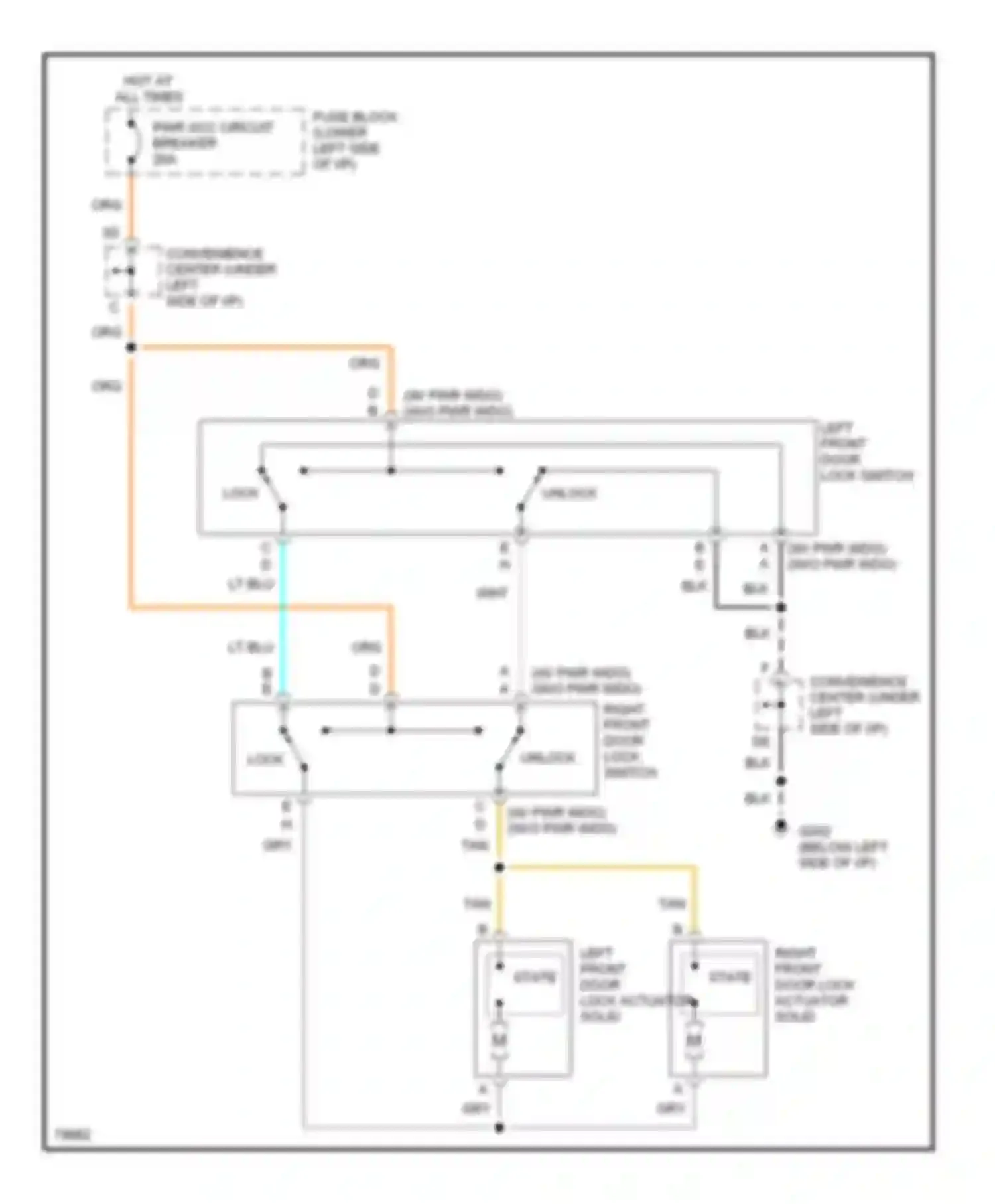 Pickup C2500 GMC  (1985-2000): Door lock circuit