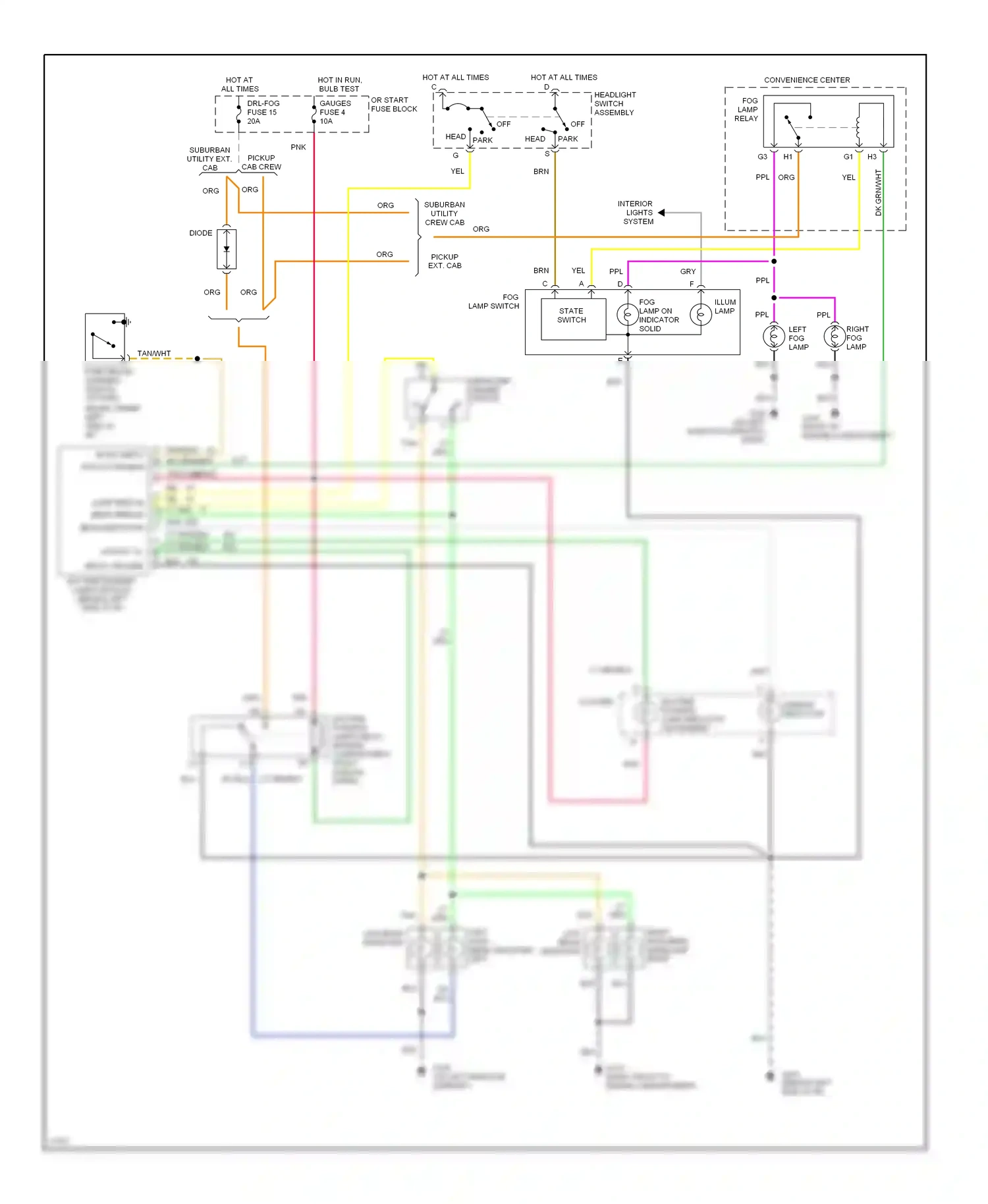 GMC Pickup C2500  (1985-2000) headlight switch assembly wiring diagram  (1 of 14)