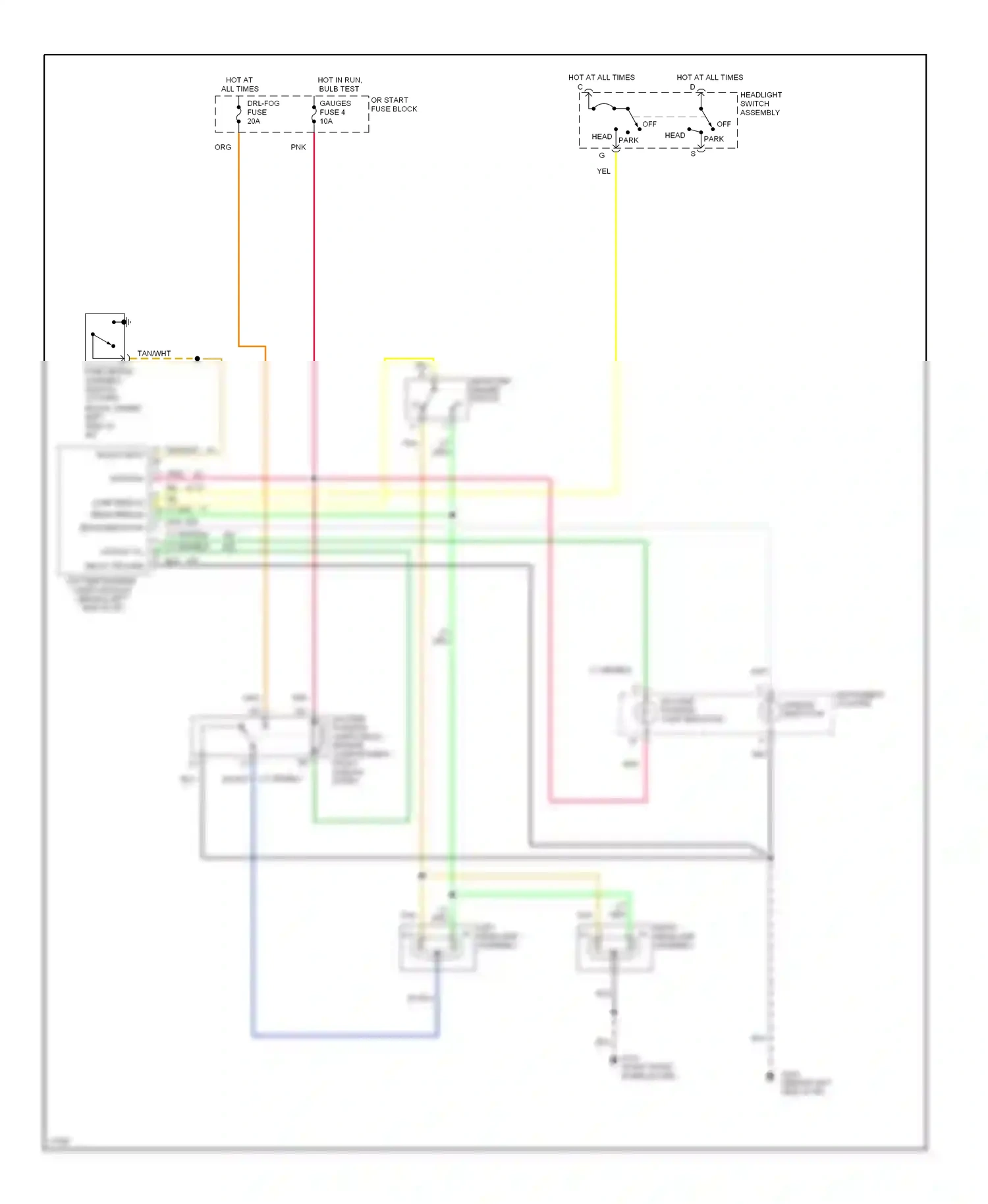 GMC Pickup C2500  (1985-2000) headlight switch assembly wiring diagram  (13 of 14)