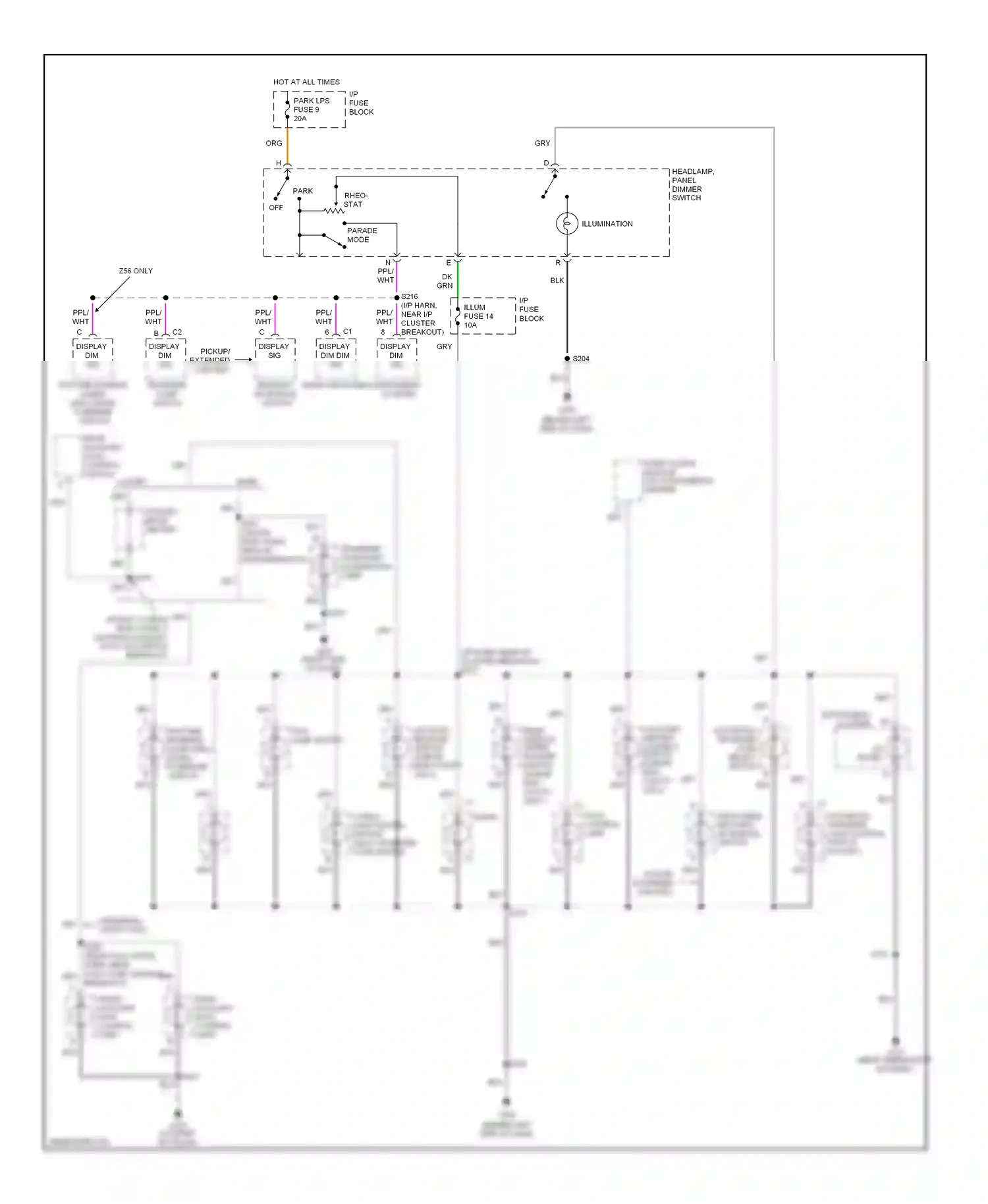 GMC Pickup C2500  (1985-2000) inflatable restaint i/p module switch wiring diagram  (1 of 2)