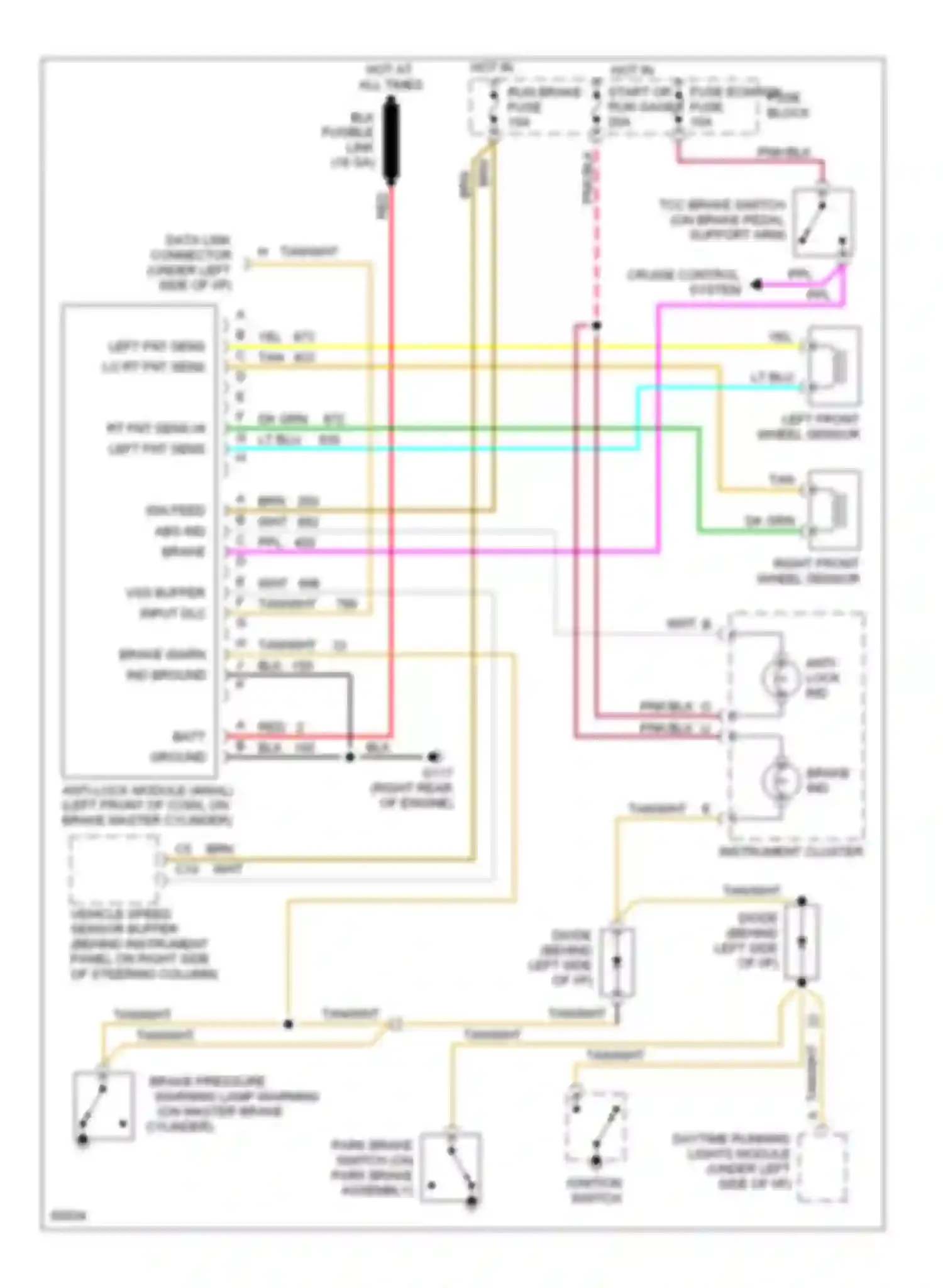 Pickup C3500 GMC  (1985-2000): All-wheel abs circuit, with drl