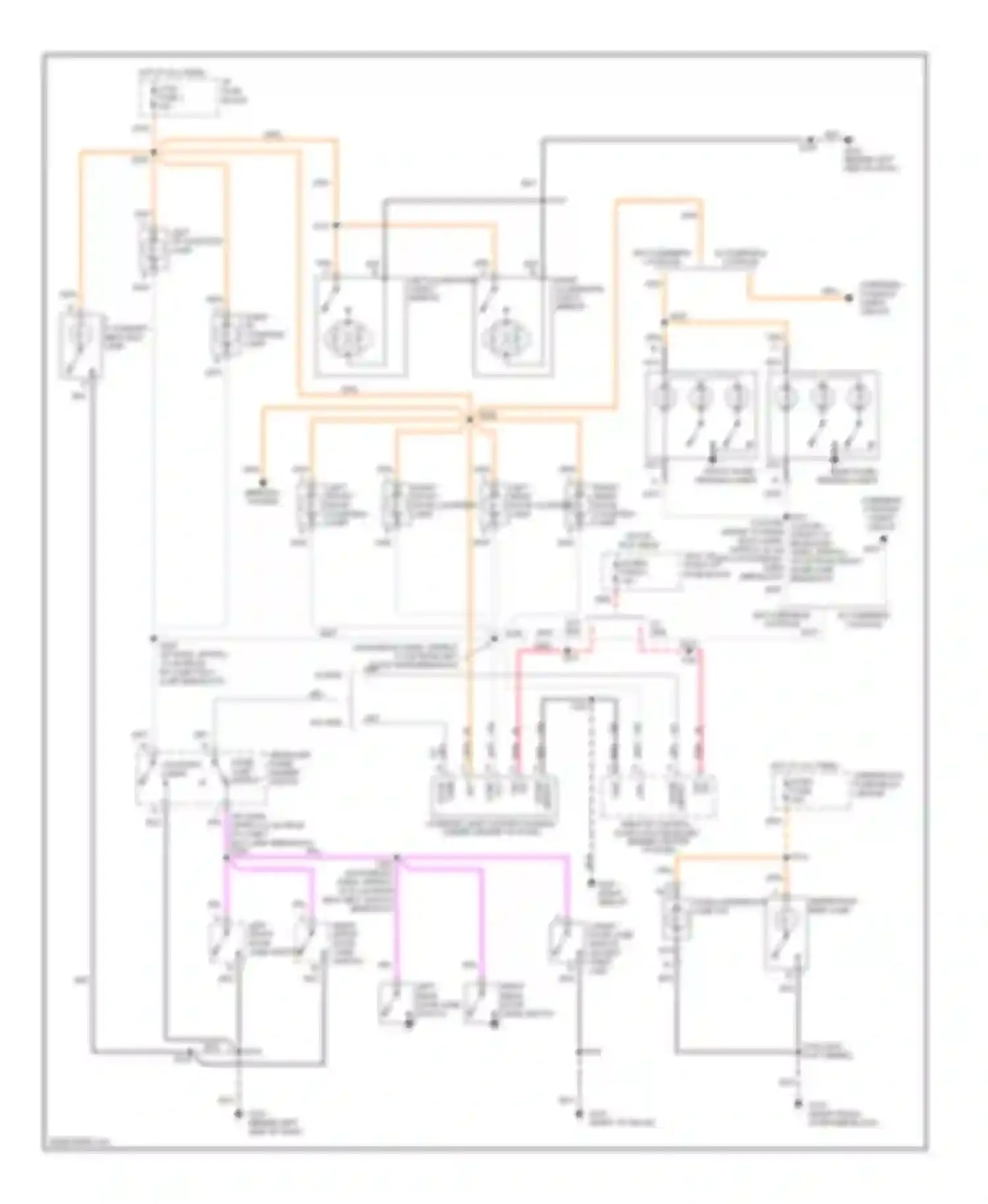 Pickup C3500 GMC  (1985-2000): Courtesy lamps circuit, crew cab with auxiliary lighting