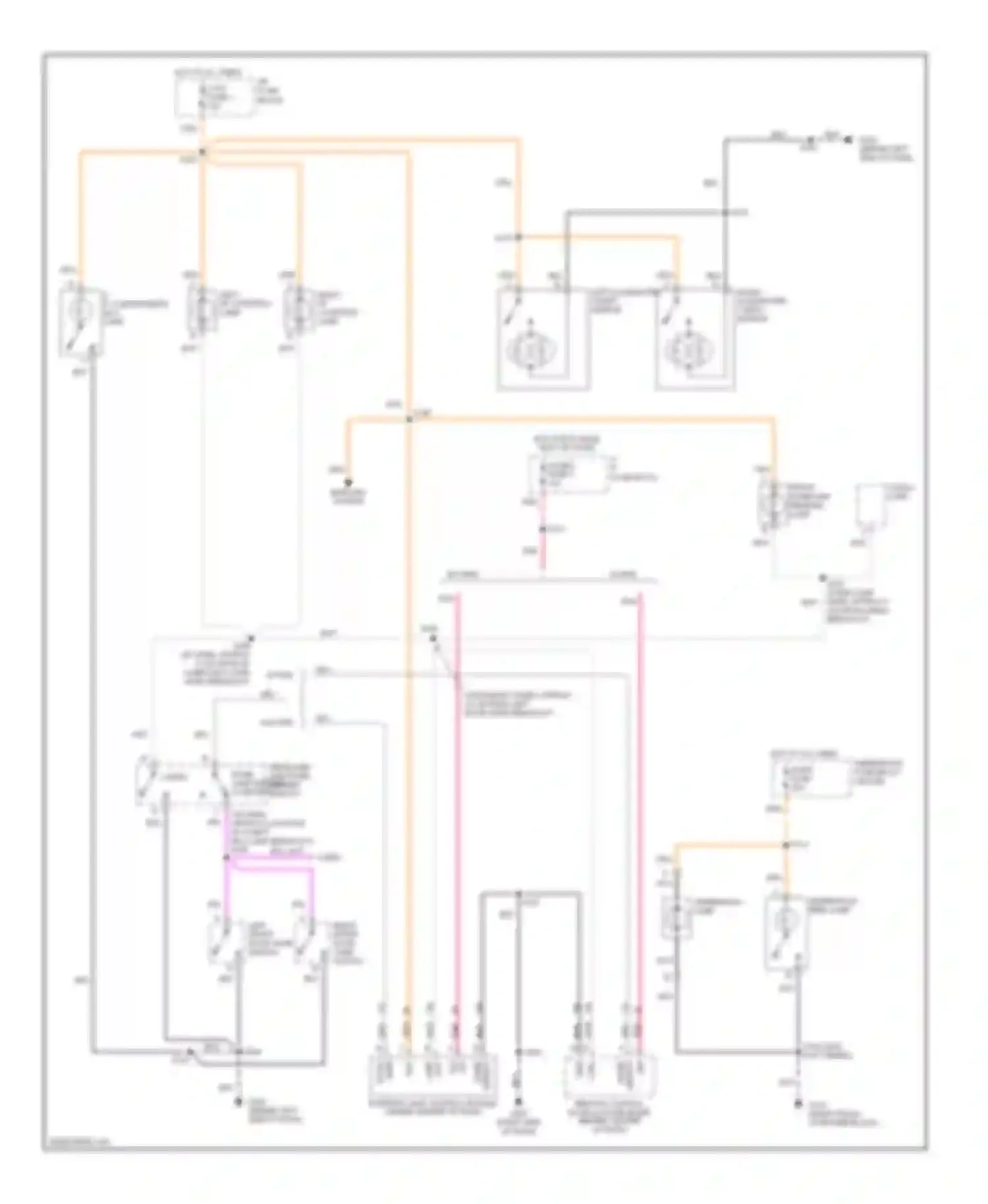 Pickup C3500 GMC  (1985-2000): Courtesy lamps circuit, regular cab/extended cab