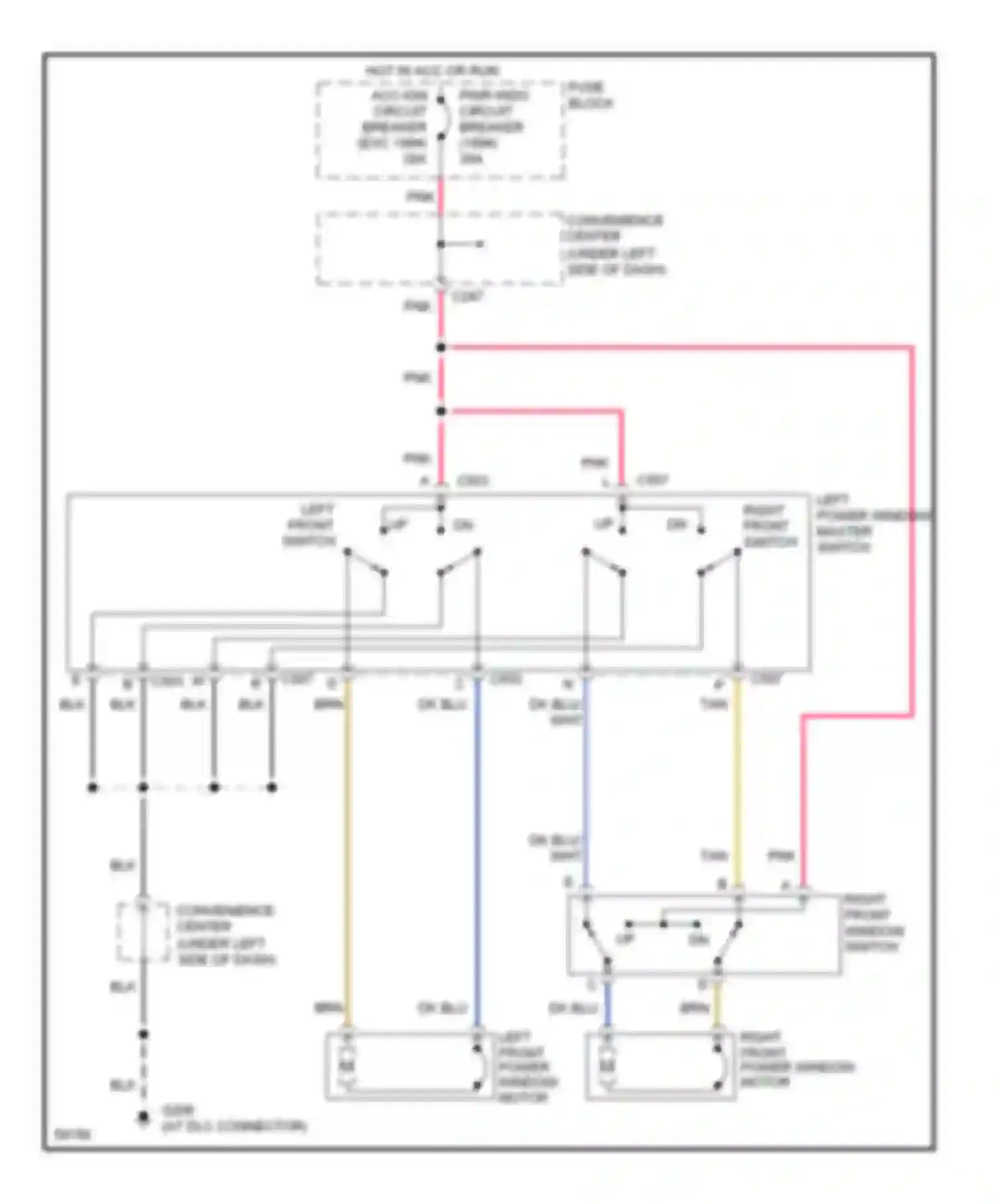 Pickup C3500 GMC  (1985-2000): Power window circuit