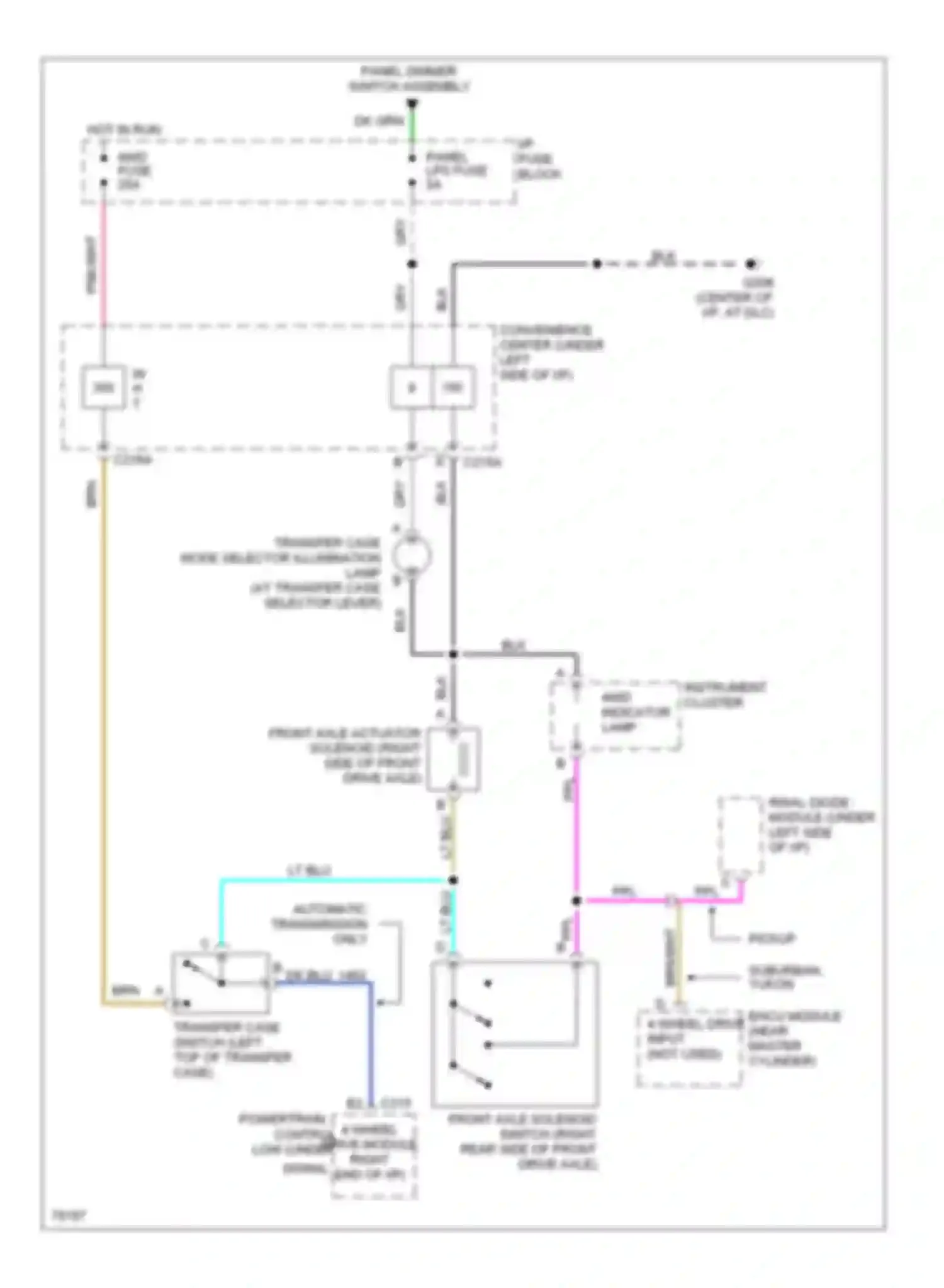 Pickup C3500 GMC  (1985-2000): Transfer case circuit, except k300