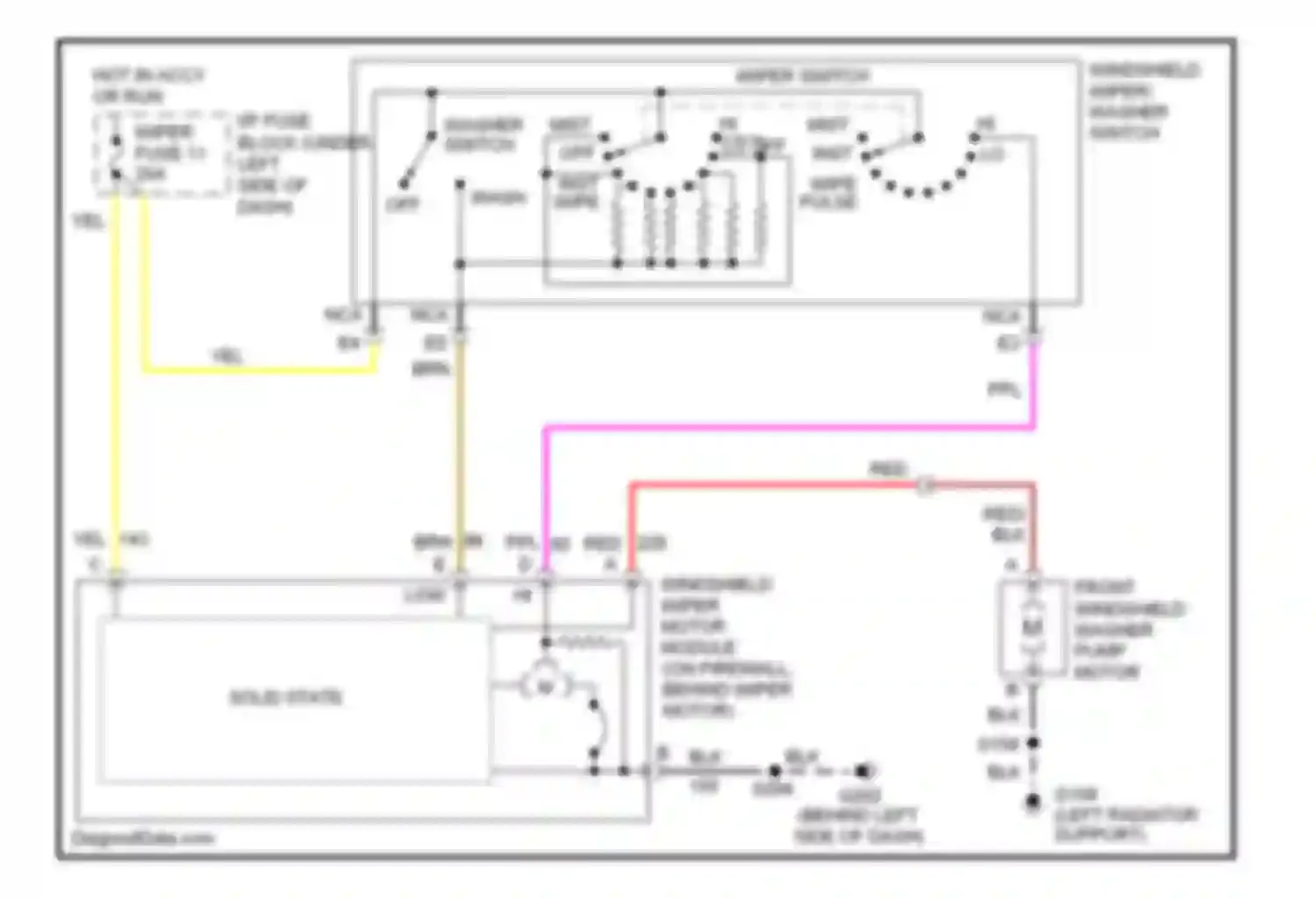 Pickup C3500 GMC  (1985-2000): Front wiper/washer circuit