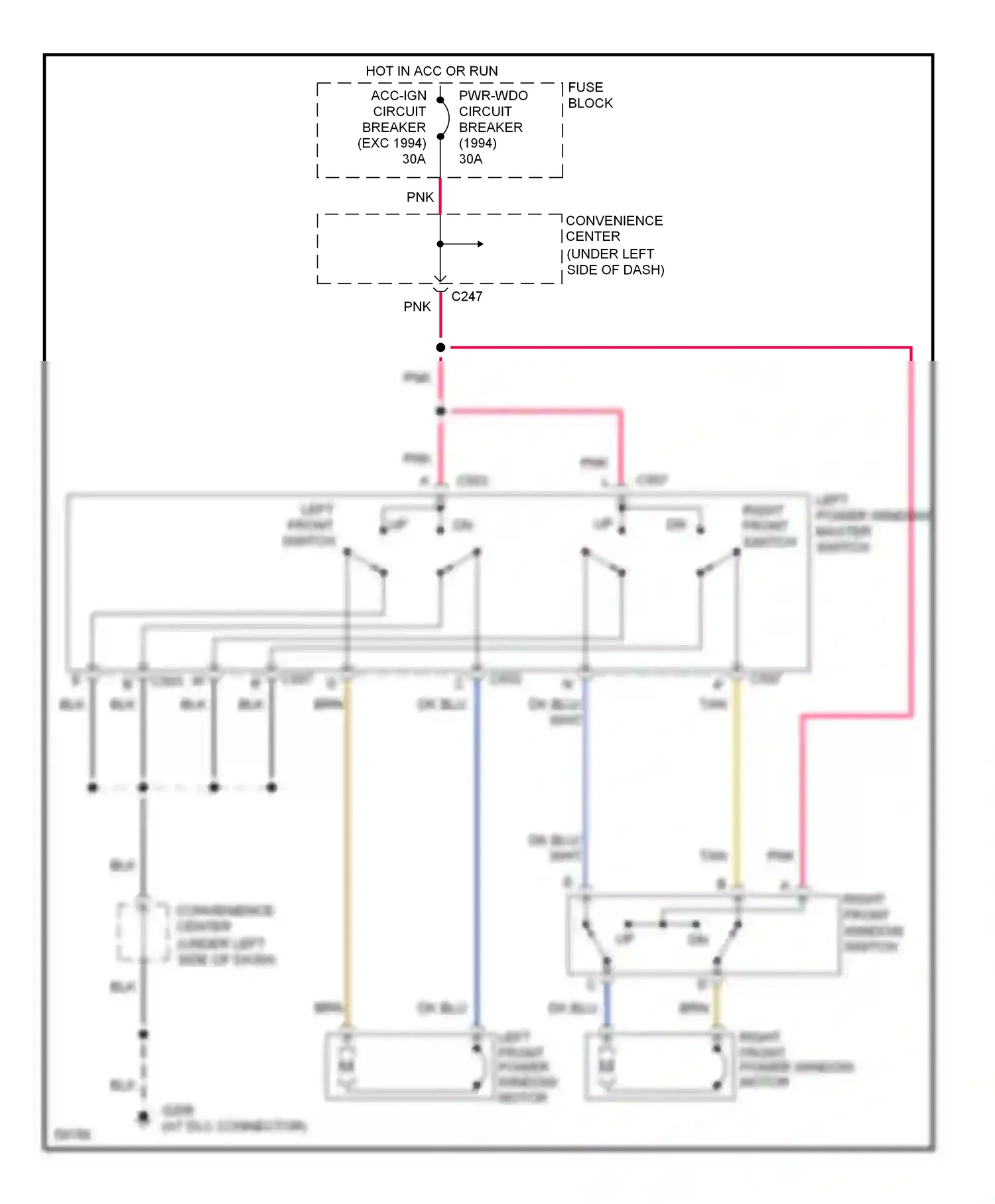 GMC Pickup C3500  (1985-2000) left front switch wiring diagram  (1 of 1)