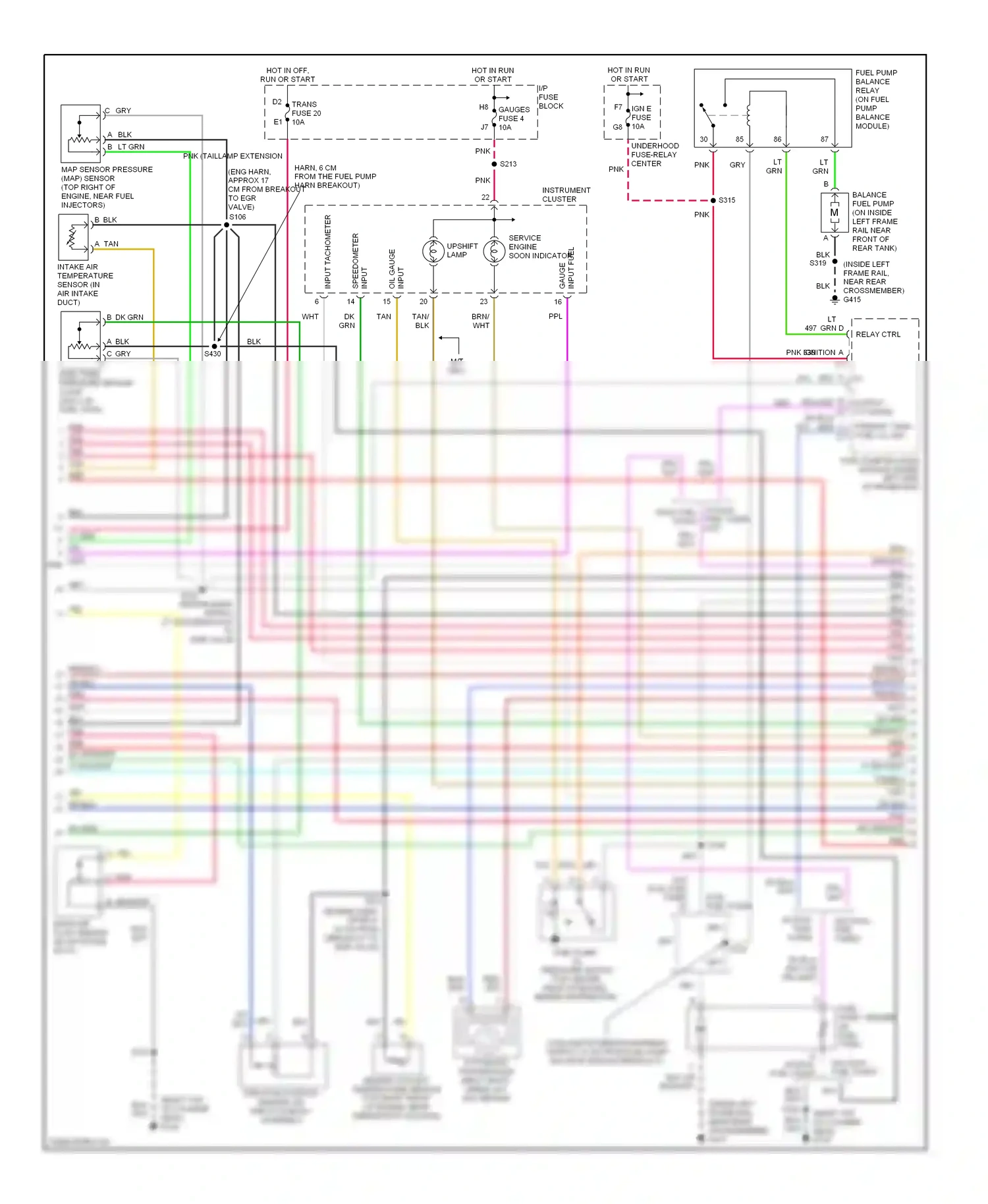 GMC Pickup K2500  (1985-2000) input tachometer wiring diagram  (1 of 1)