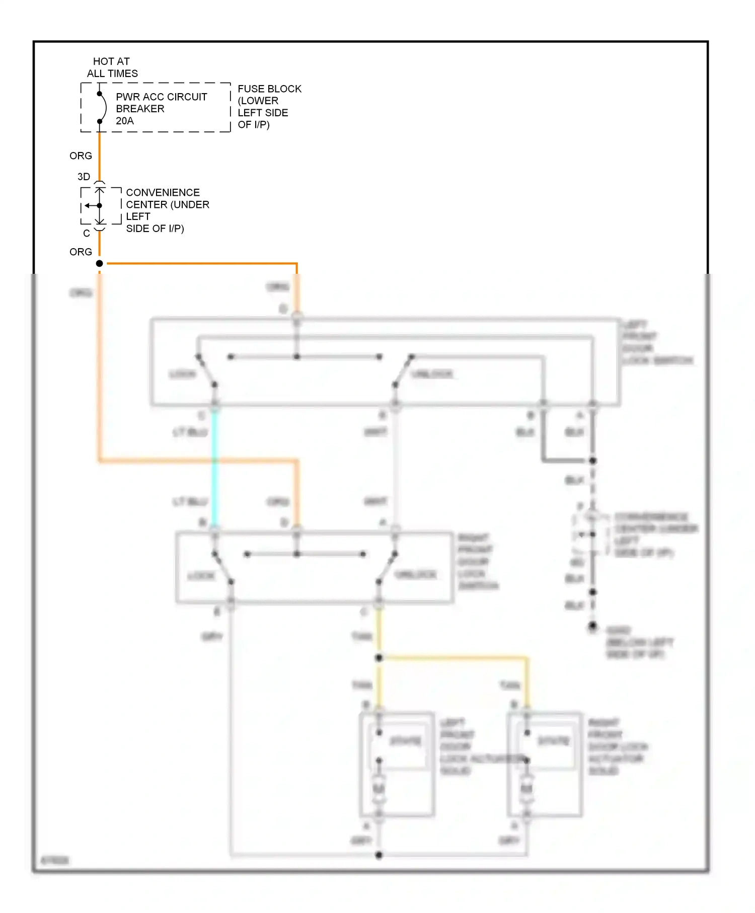 GMC Pickup K2500  (1985-2000) left front door lock actuator solid state wiring diagram  (1 of 2)
