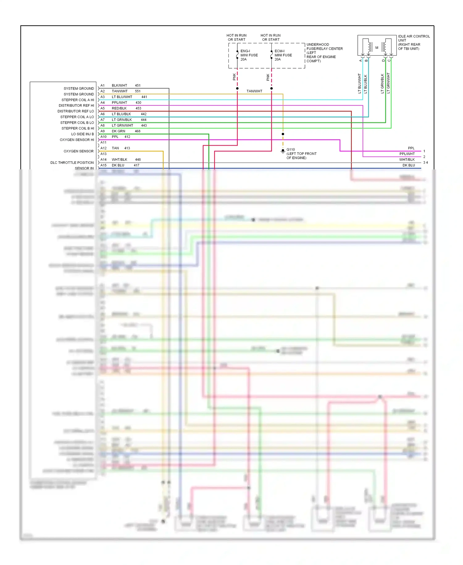 GMC Pickup K2500  (1985-2000) mil indicator ctrl wiring diagram  (1 of 2)