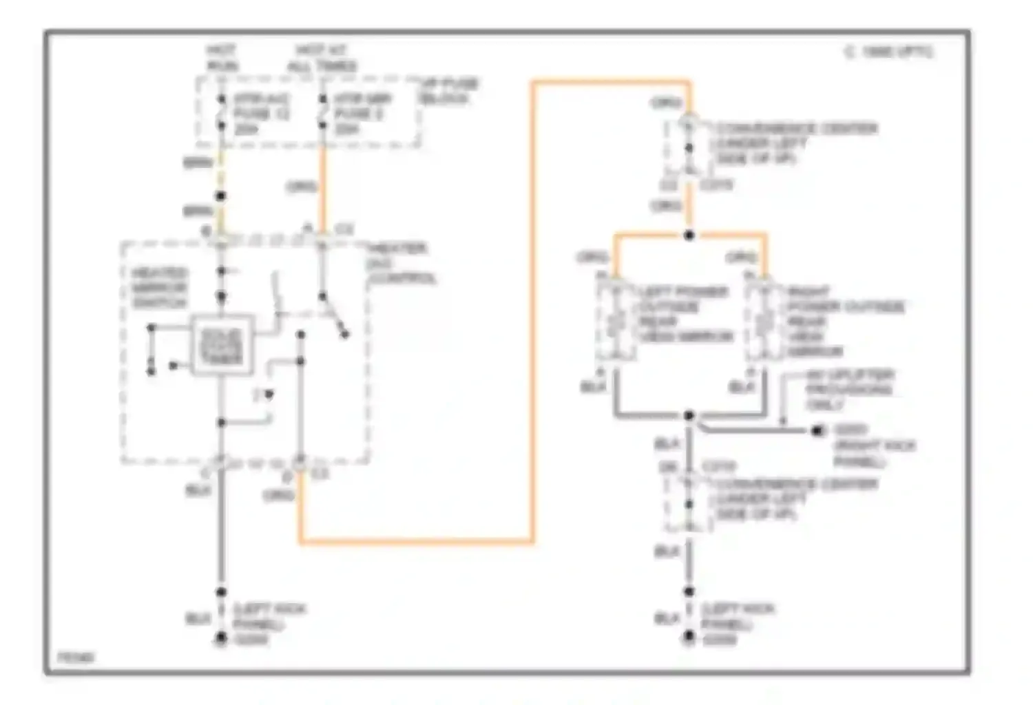 Rally Camper Special G3500 GMC  (1985-1996): Heated mirrors circuit