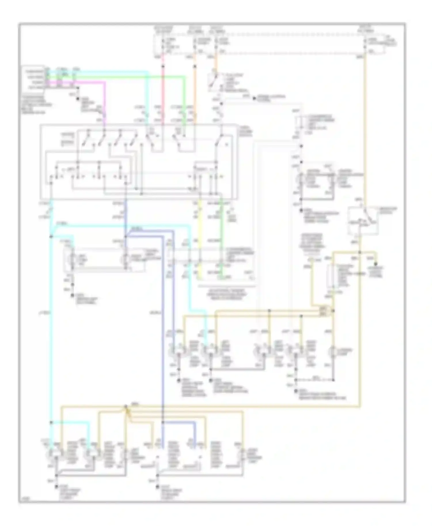Rally Camper Special G3500 GMC  (1985-1996): Exterior lamps circuit, with composite headlamps