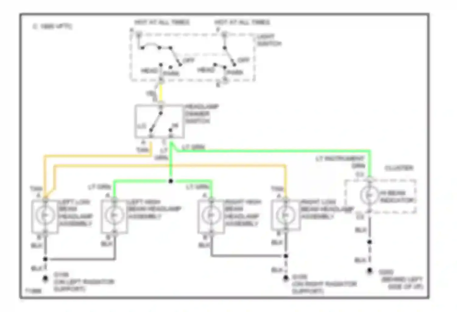 Rally Camper Special G3500 GMC  (1985-1996): Headlight circuit, composite without drl