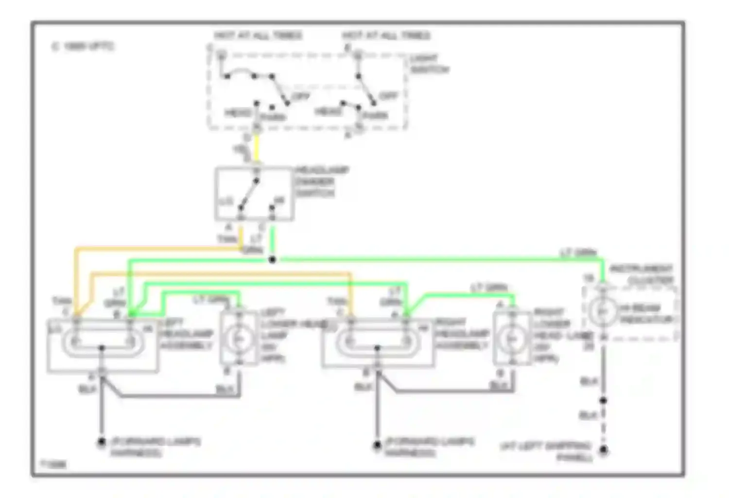 Rally Camper Special G3500 GMC  (1985-1996): Headlight circuit, motor home chassis without drl