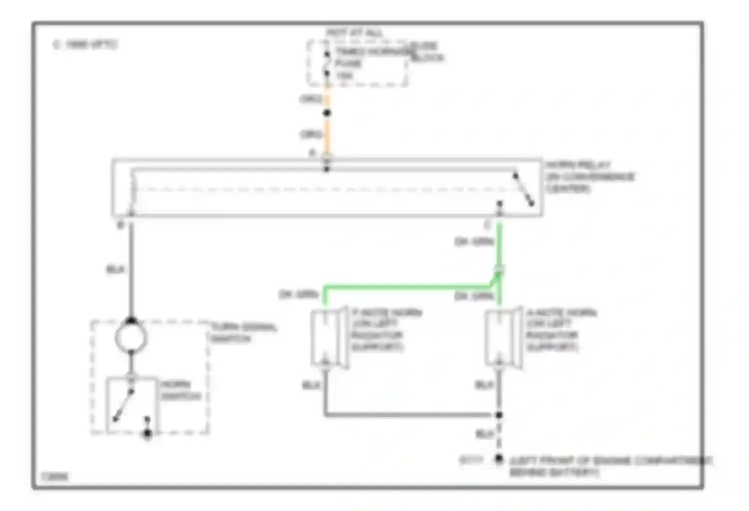 Rally Camper Special G3500 GMC  (1985-1996): Horn circuit, cutaway chassis