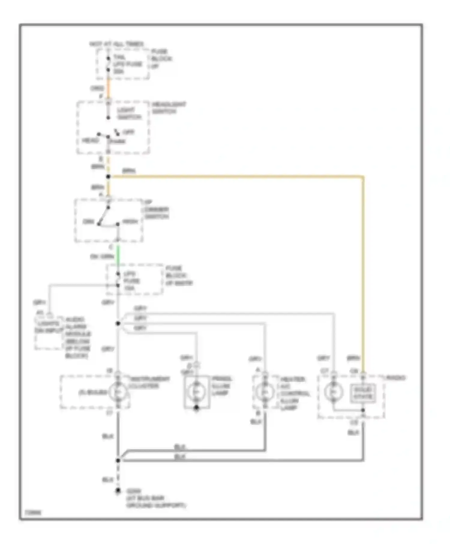 Rally Camper Special G3500 GMC  (1985-1996): Instrument illumination circuit