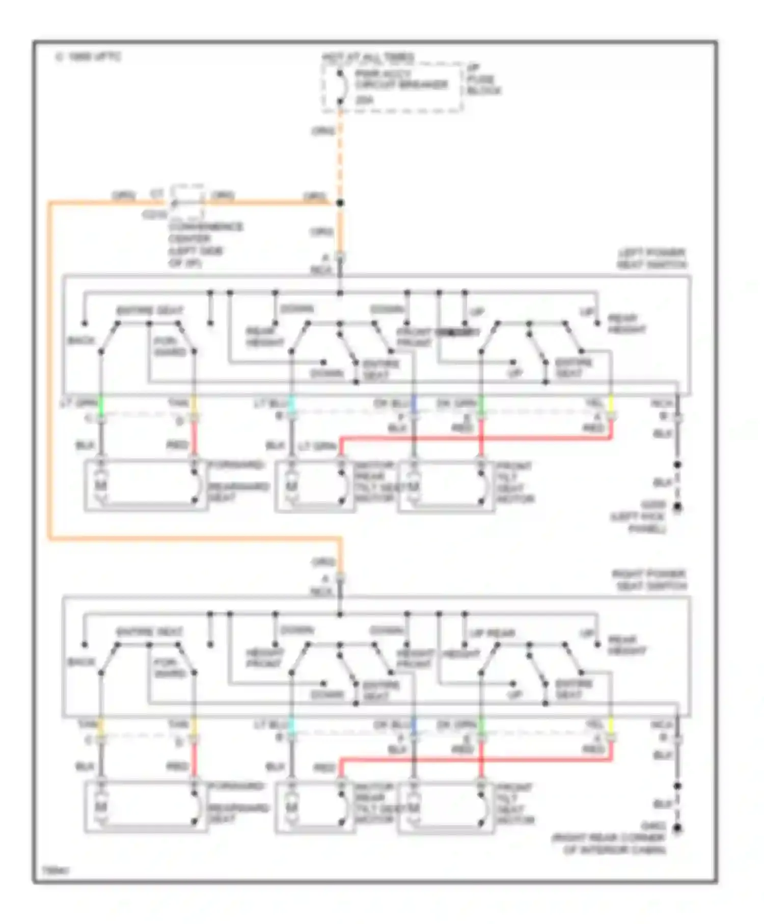 Rally Camper Special G3500 GMC  (1985-1996): 6-way power seat circuit