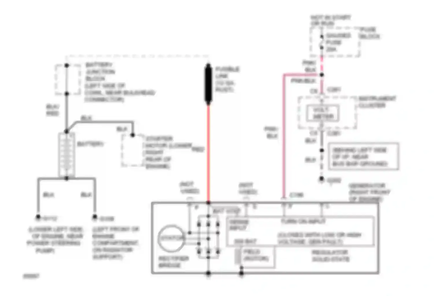Rally Camper Special G3500 GMC  (1985-1996): 7.4l (vin n), charging circuit