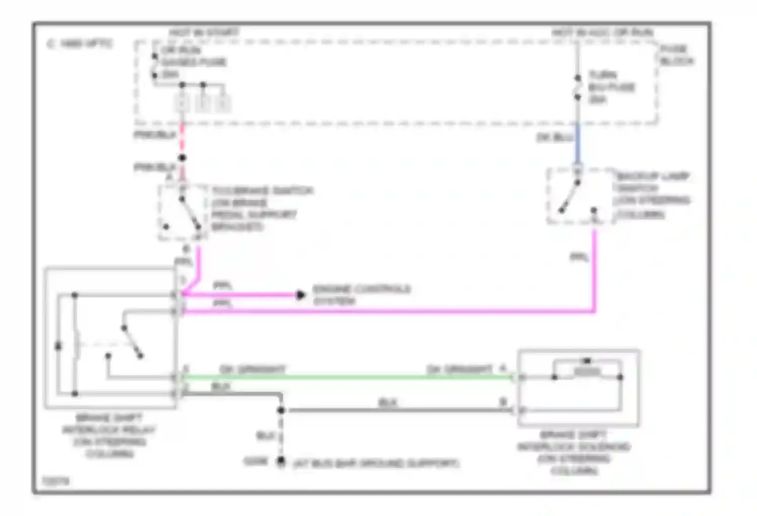Rally G2500 GMC  (1985-1995): Shift interlock circuit