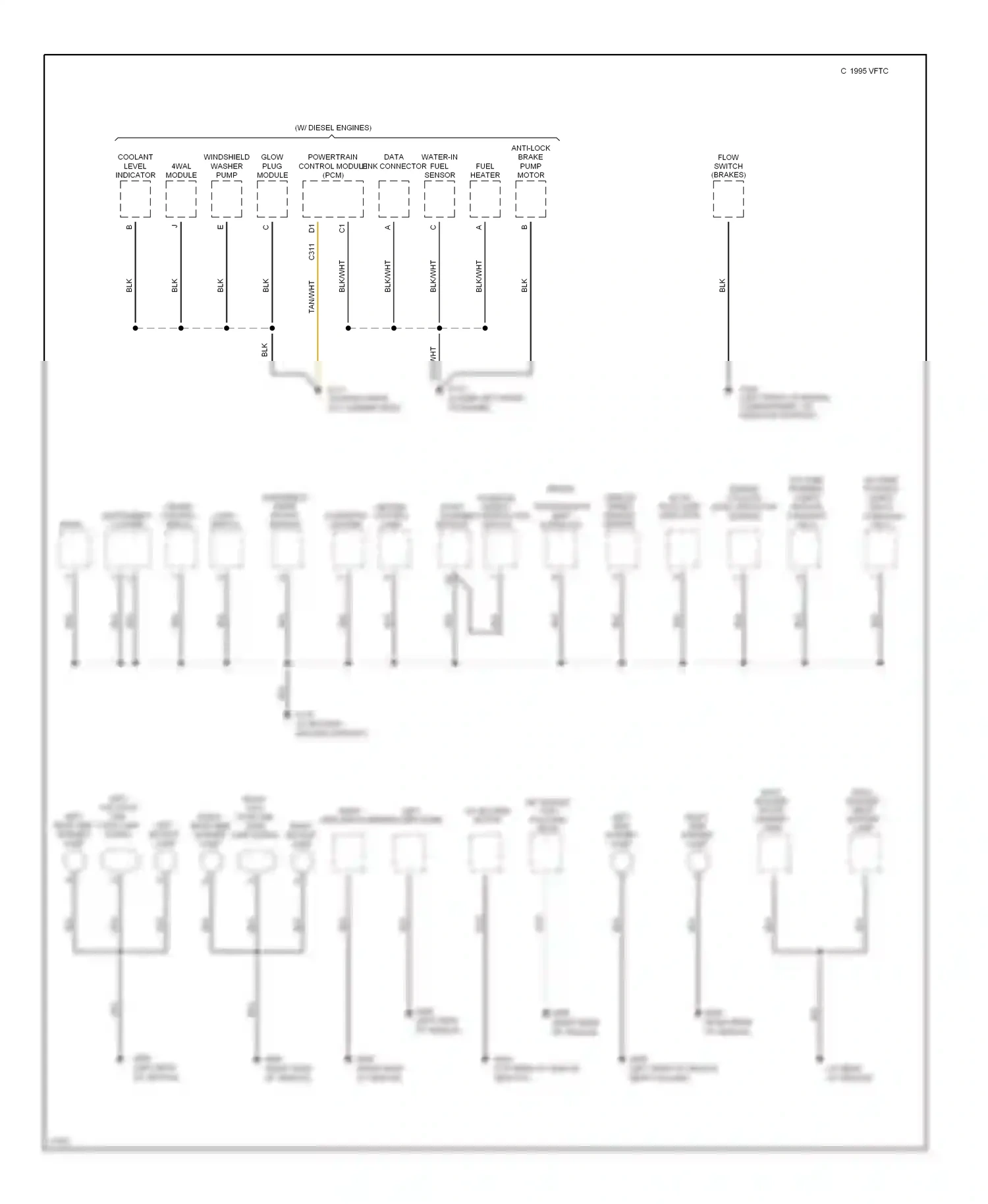 GMC Rally G2500  (1985-1995) engine coolant level indicator module wiring diagram  (1 of 2)