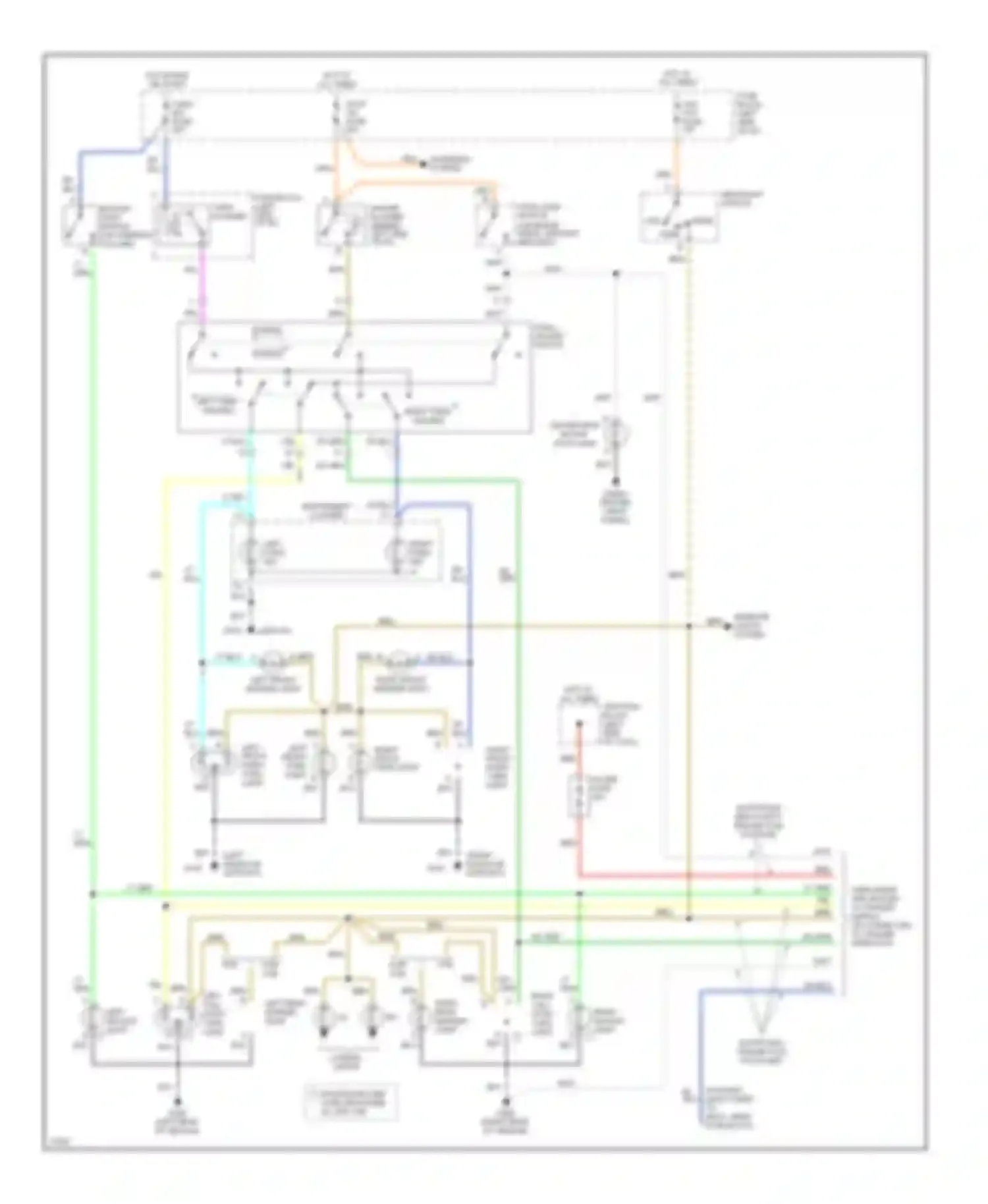 Rally G3500 GMC  (1985-1996): Exterior light circuit, with quad halogen headlamps