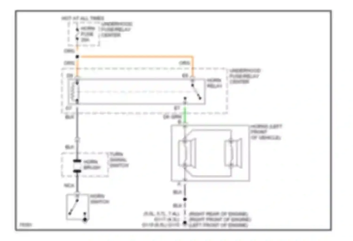 Rally G3500 GMC  (1985-1996): Horn circuit