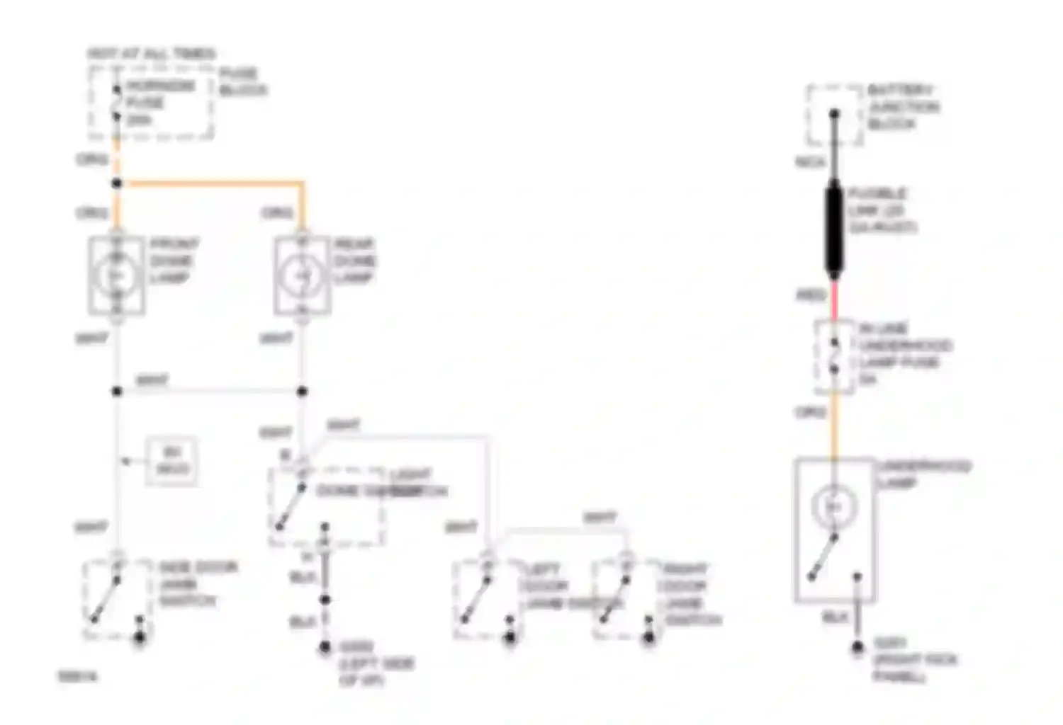 Rally G3500 GMC  (1985-1996): Courtesy lamps circuit, base