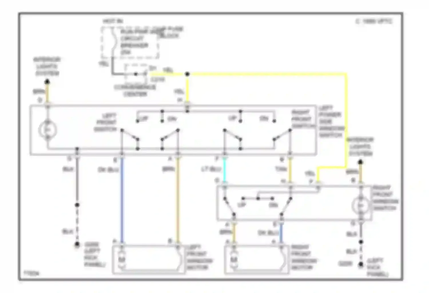 Rally G3500 GMC  (1985-1996): Power window circuit