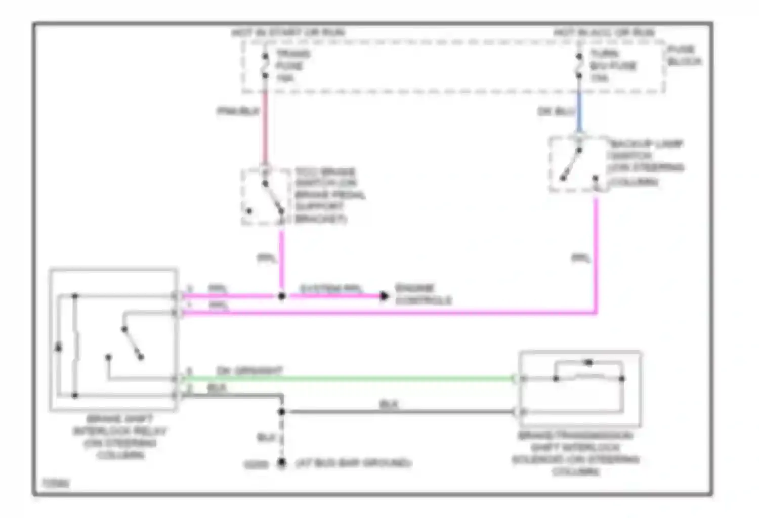 Rally G3500 GMC  (1985-1996): Shift interlock circuit, commercial chassis