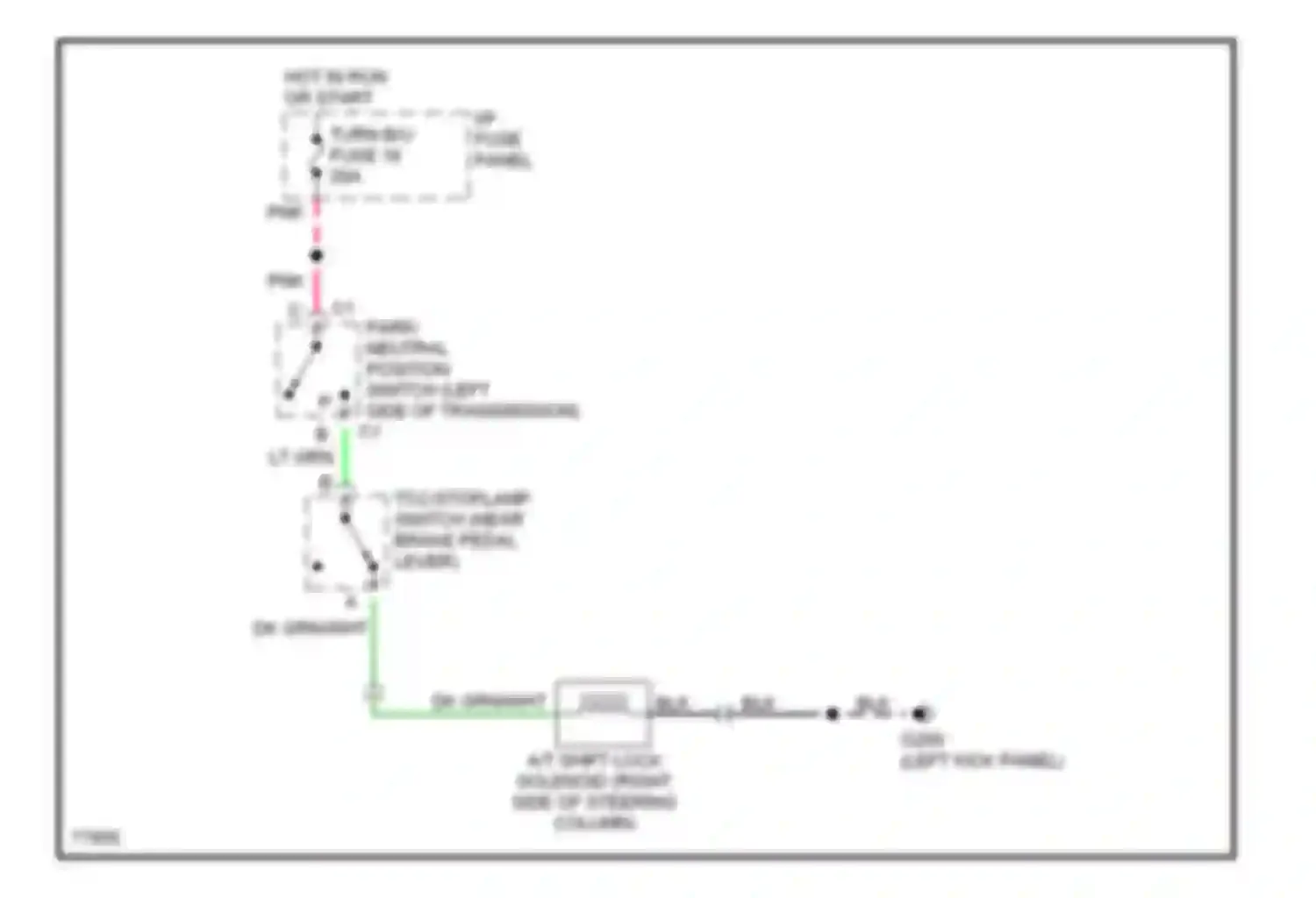 Rally G3500 GMC  (1985-1996): Shift interlock circuit